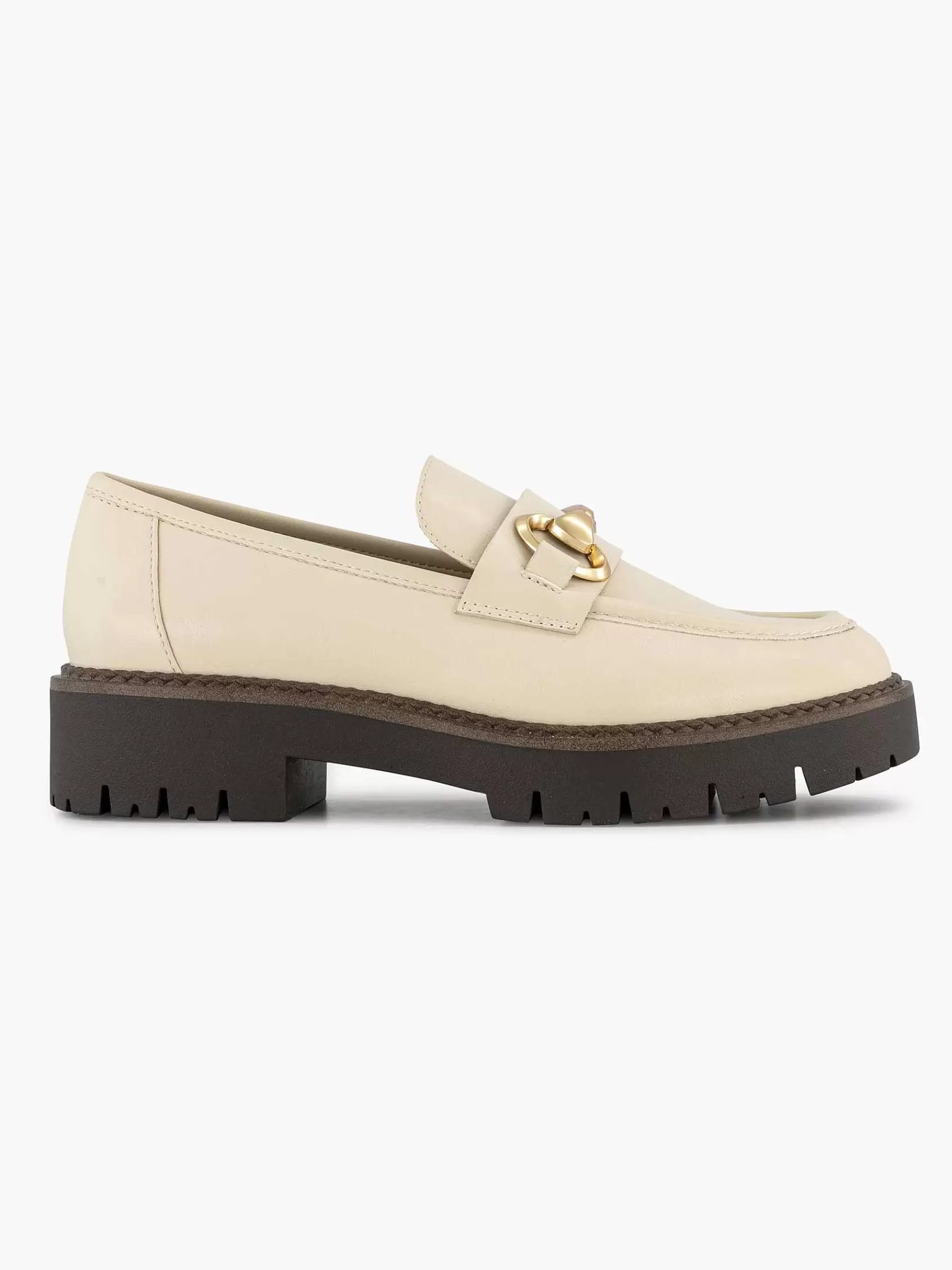 Dames Oxmox Instappers-Beige Chunky Loafer Sierketting