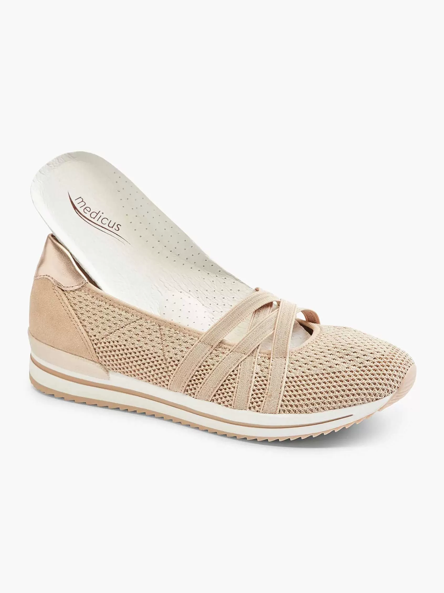 Dames Medicus Comfort Schoenen-Beige Comfort Instapper