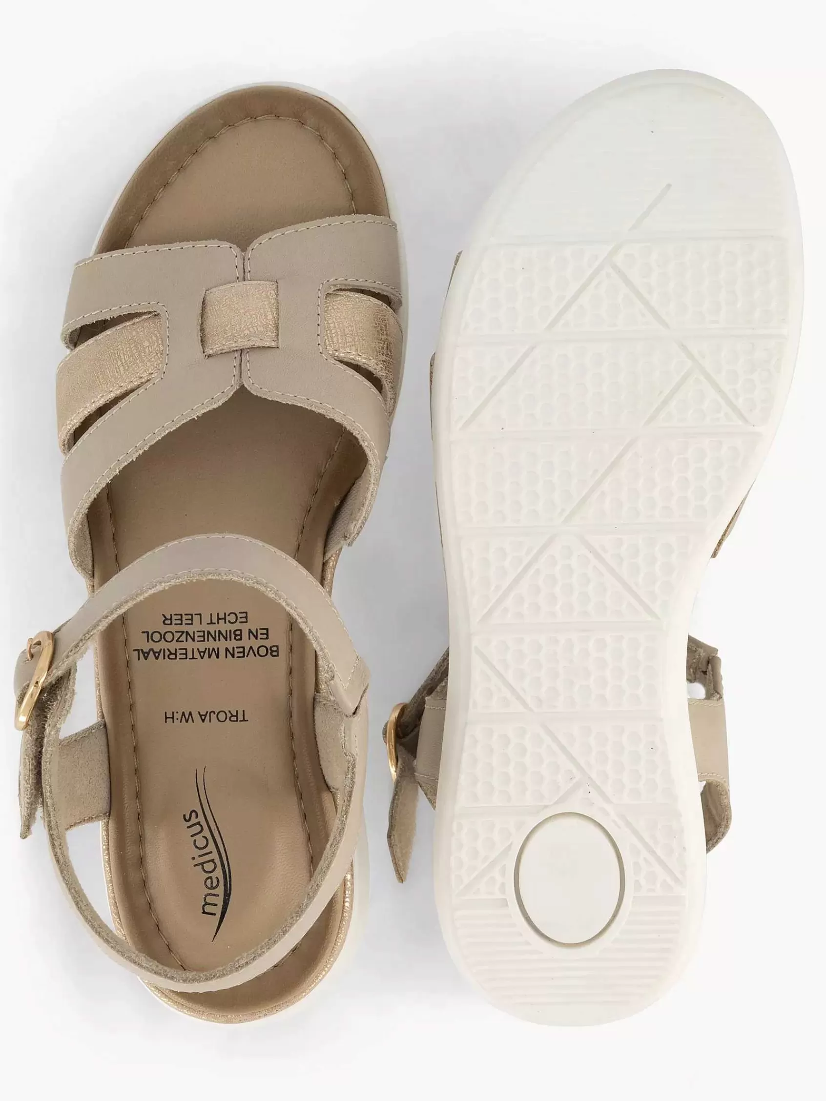 Dames Medicus Comfort Schoenen-Beige Comfort Sandaal