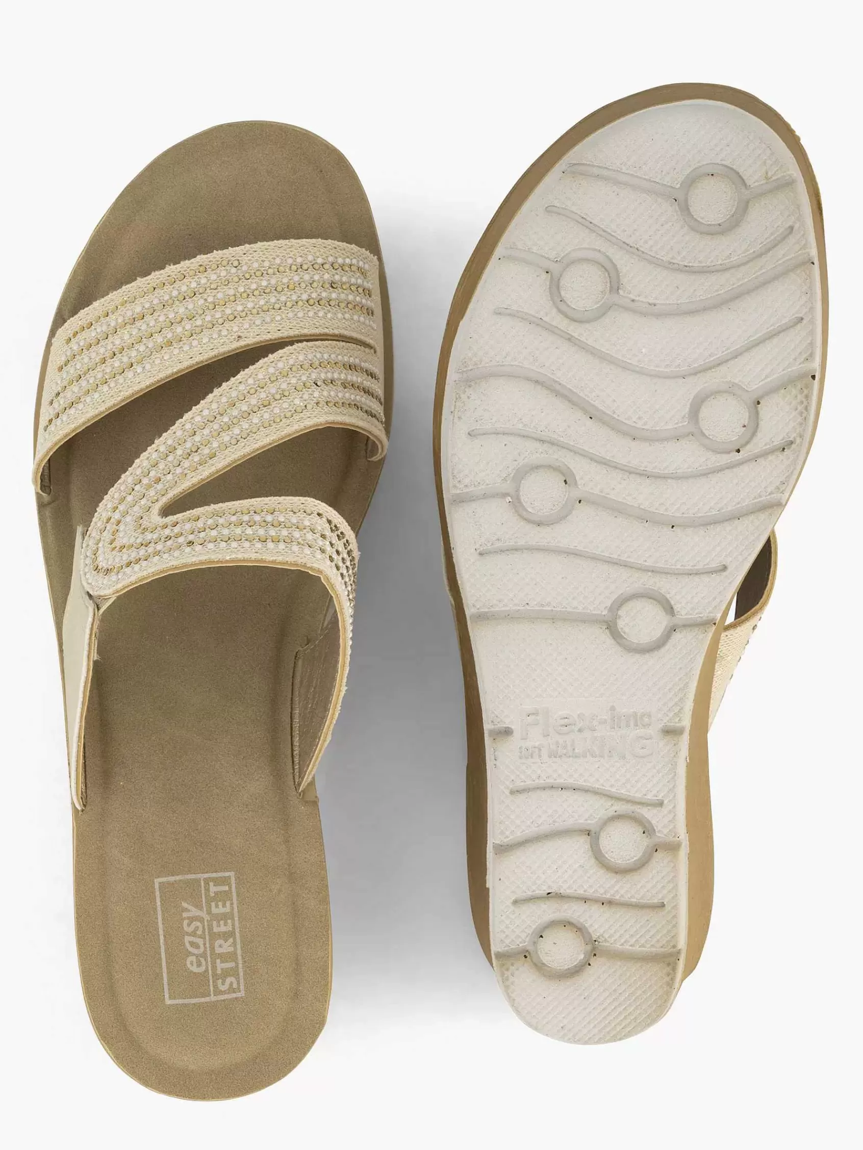 Dames Easy Street Comfort Schoenen-Beige Comfort Slipper