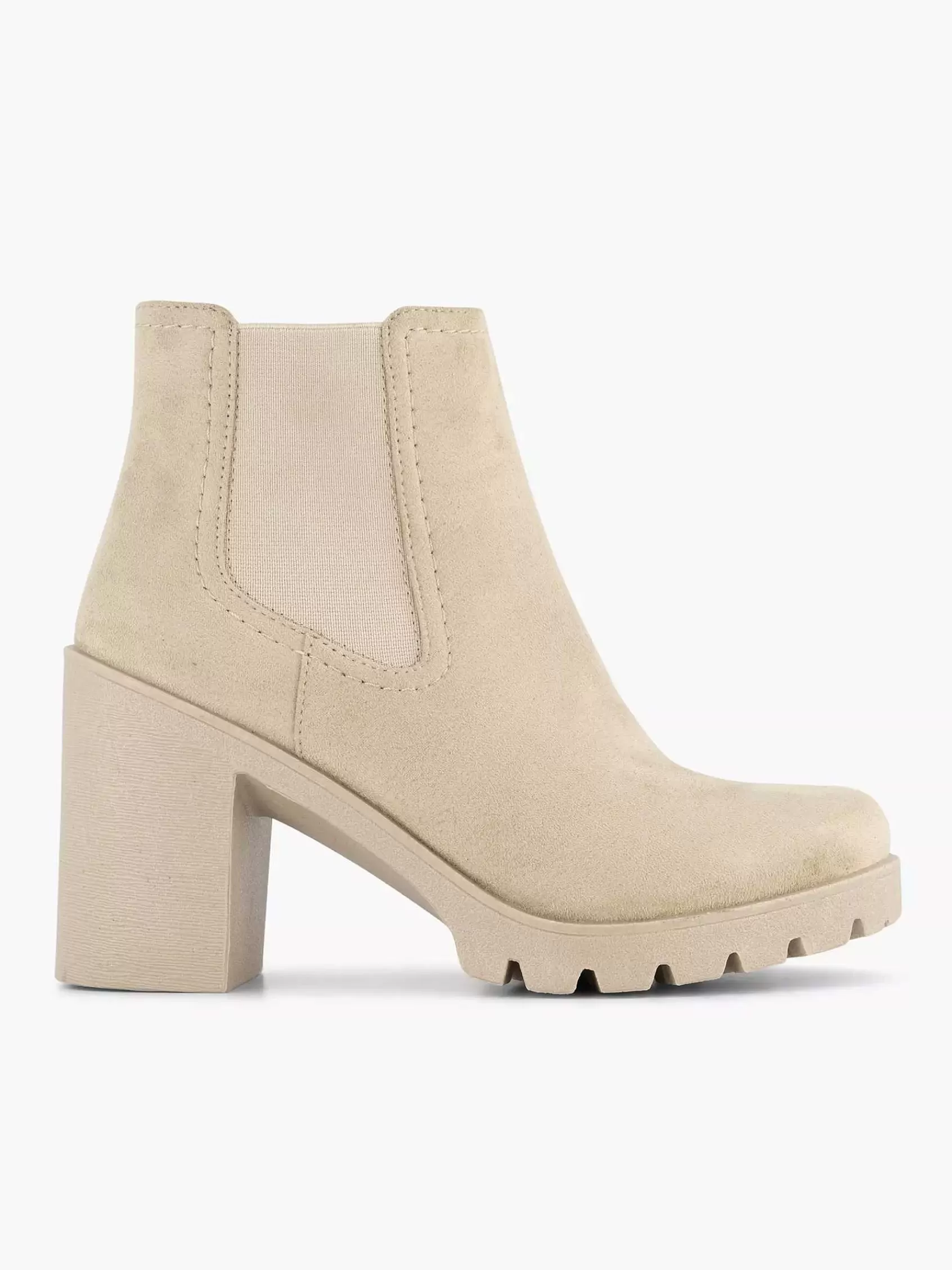 Dames Graceland Enkellaarzen & Boots-Beige Enkellaars Hak