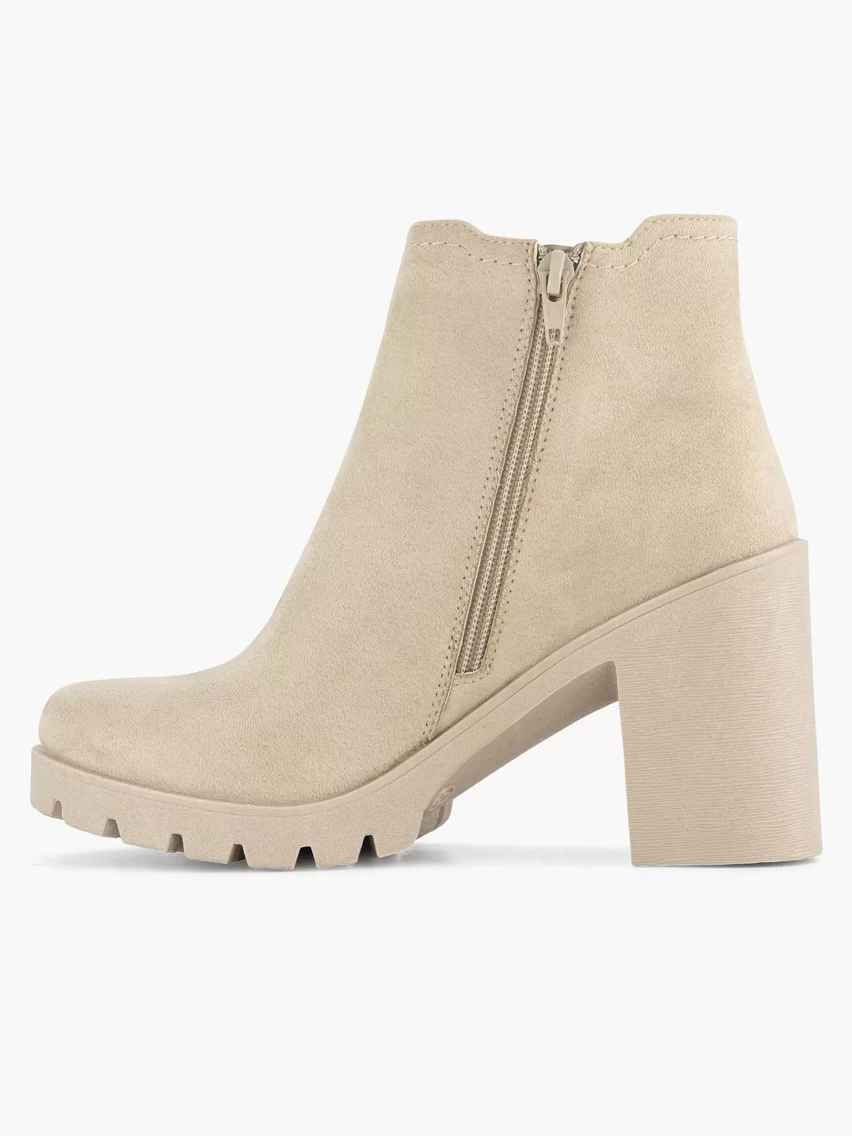 Dames Graceland Enkellaarzen & Boots-Beige Enkellaars Hak