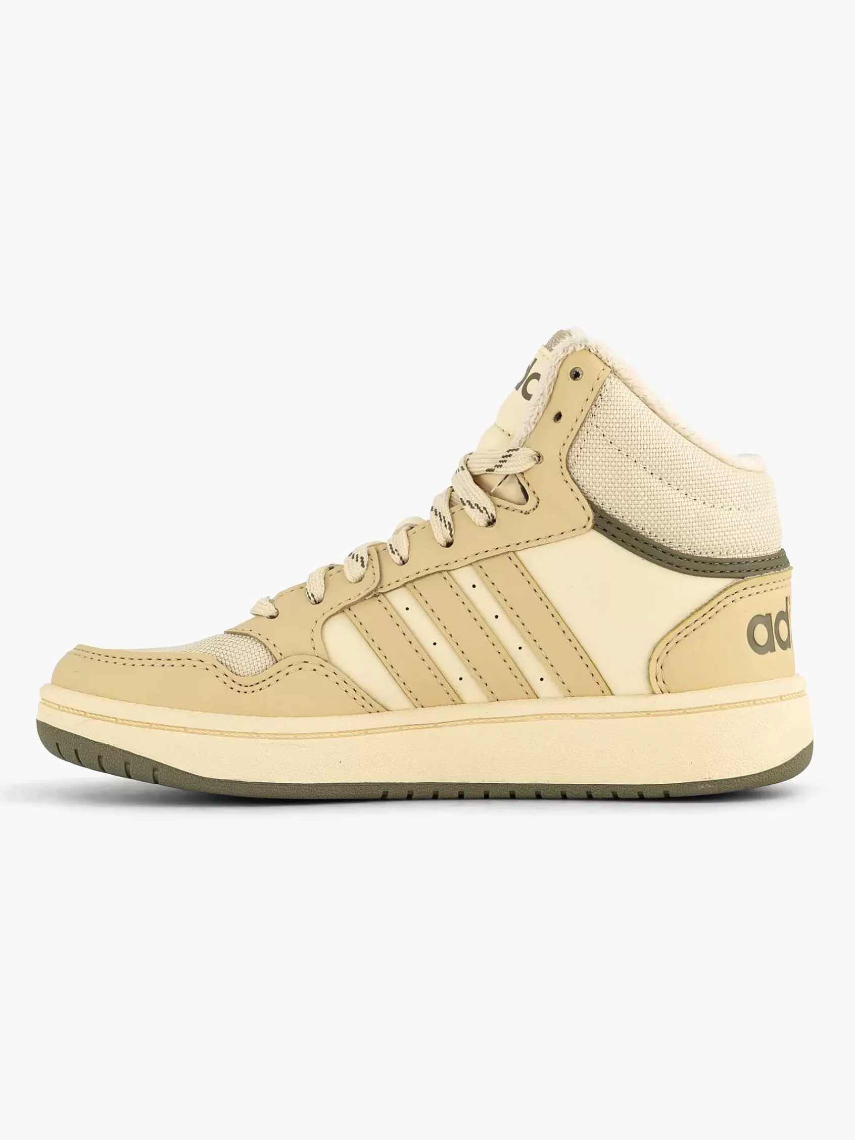 Kinderen adidas Jongensschoenen-Beige Hoops Mid 3.0 K