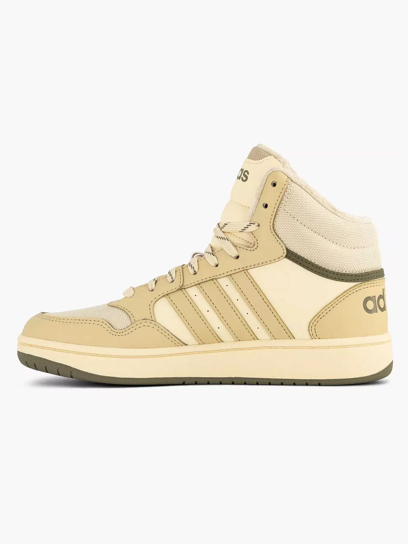 Kinderen adidas Jongensschoenen-Beige Hoops Mid 3.0 K