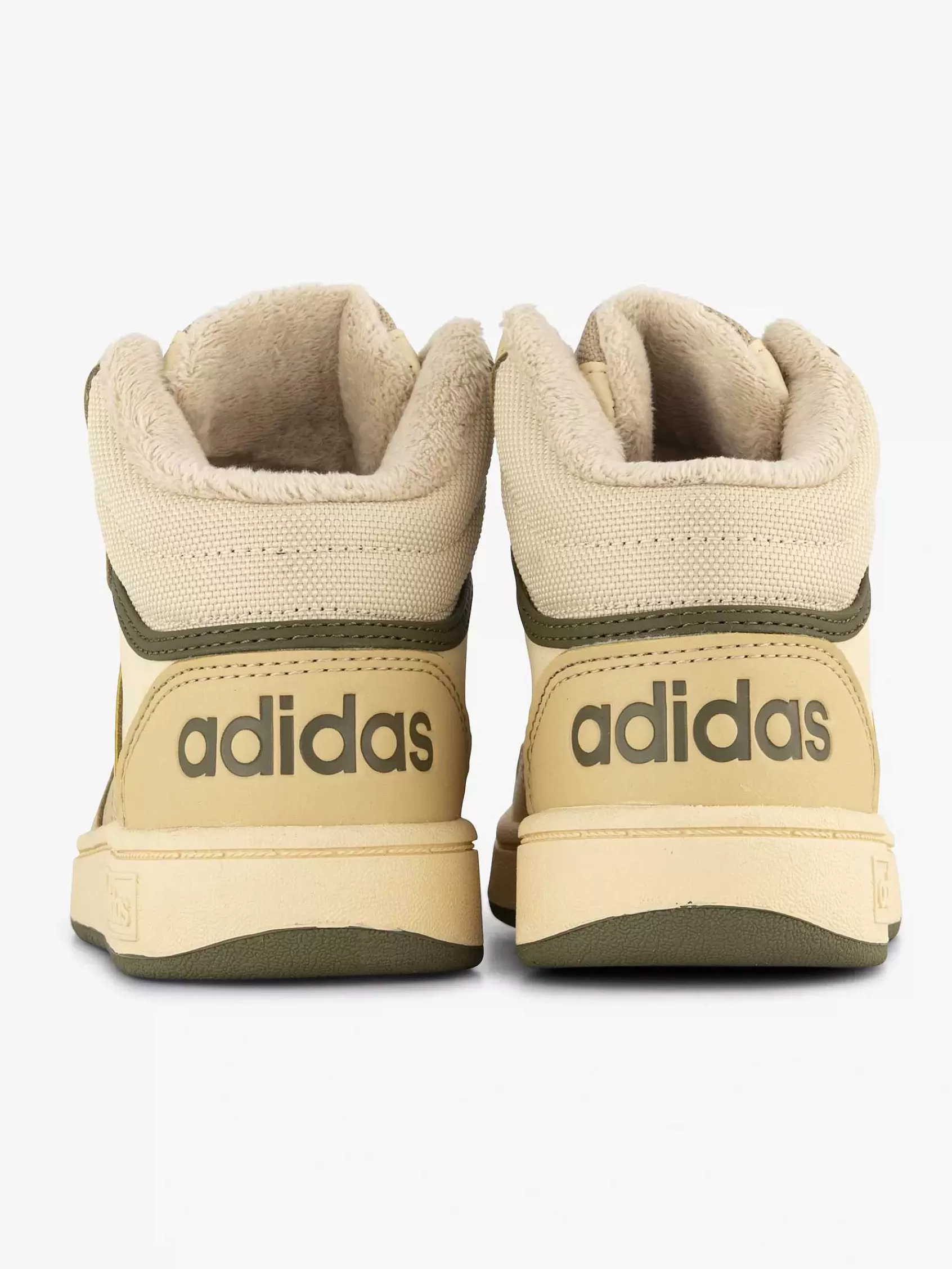 Kinderen adidas Jongensschoenen-Beige Hoops Mid 3.0 K