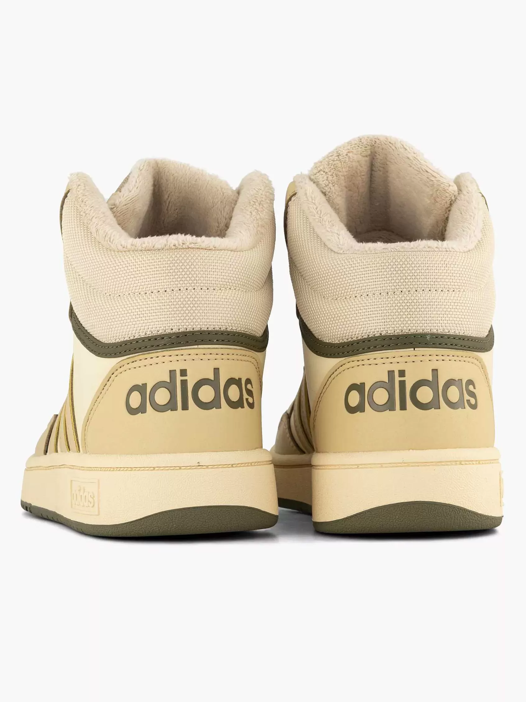 Kinderen adidas Jongensschoenen-Beige Hoops Mid 3.0 K