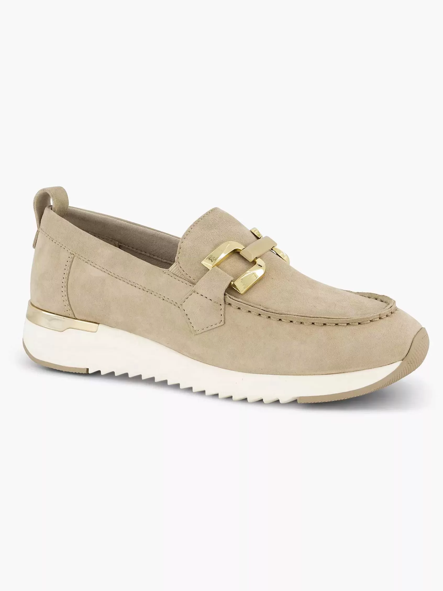 Dames Medicus Comfort Schoenen-Beige Leren Comfort Instapper