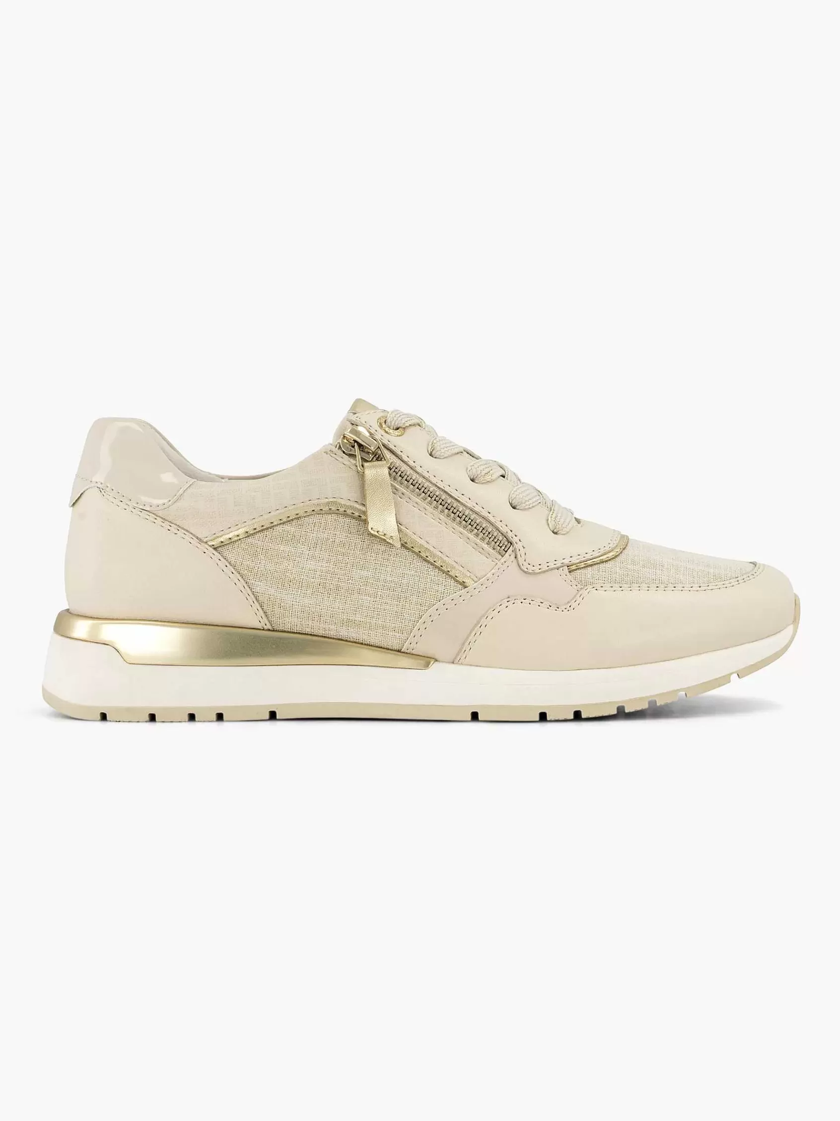 Dames Medicus Sneakers-Beige Leren Comfort Sneaker