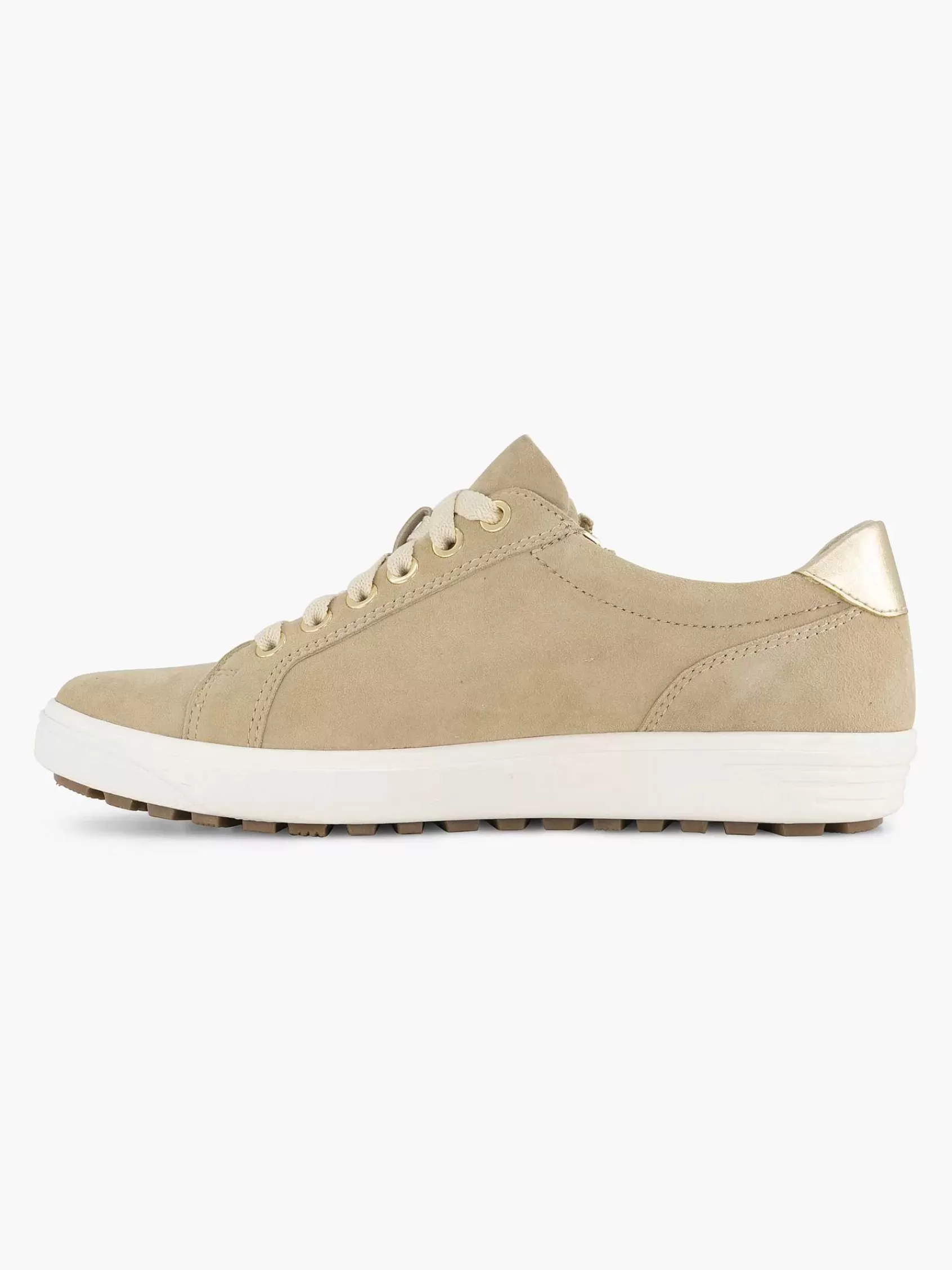 Dames Medicus Comfort Schoenen-Beige Leren Comfort Sneaker