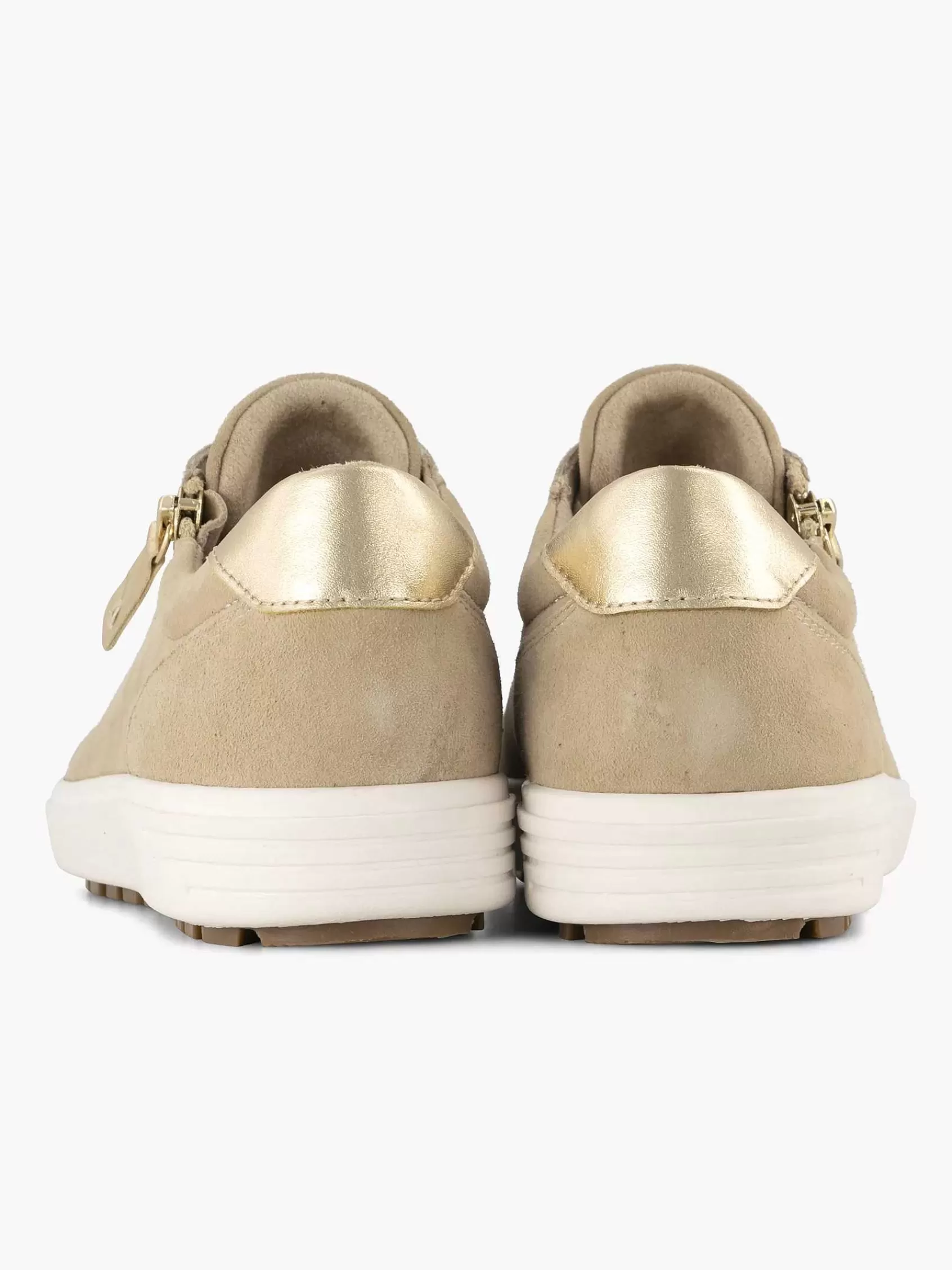 Dames Medicus Comfort Schoenen-Beige Leren Comfort Sneaker