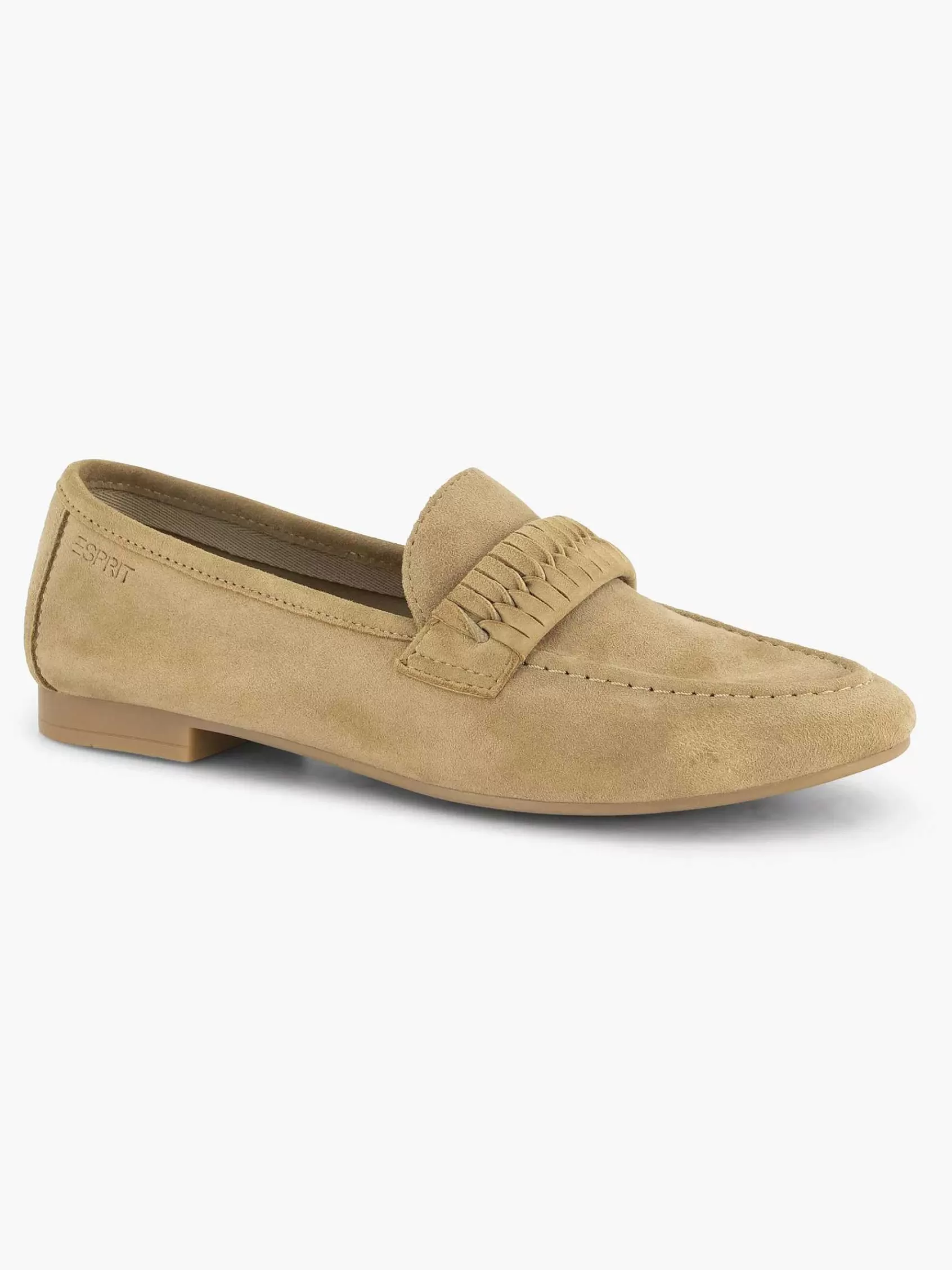 Dames Esprit Instappers-Beige Leren Loafer