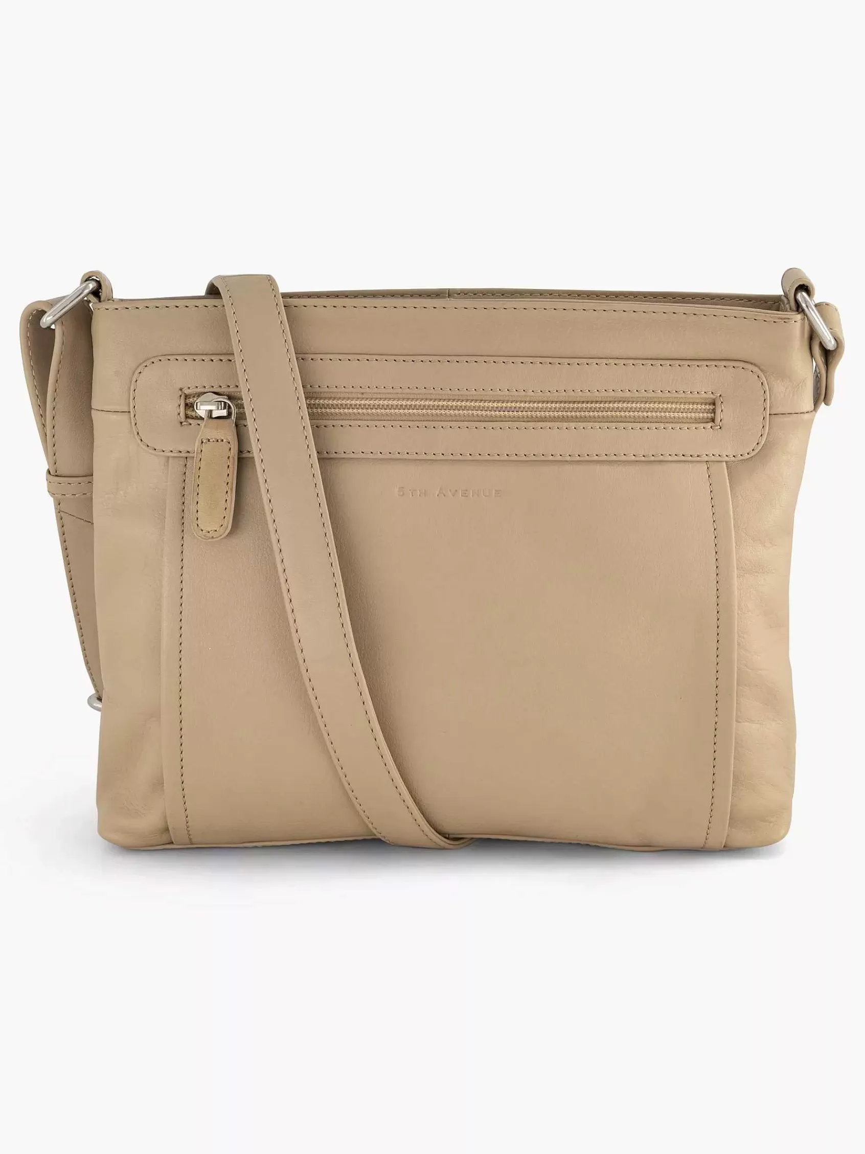 Dames 5th Avenue Online Exclusive Accessoires-Beige Leren Schoudertas