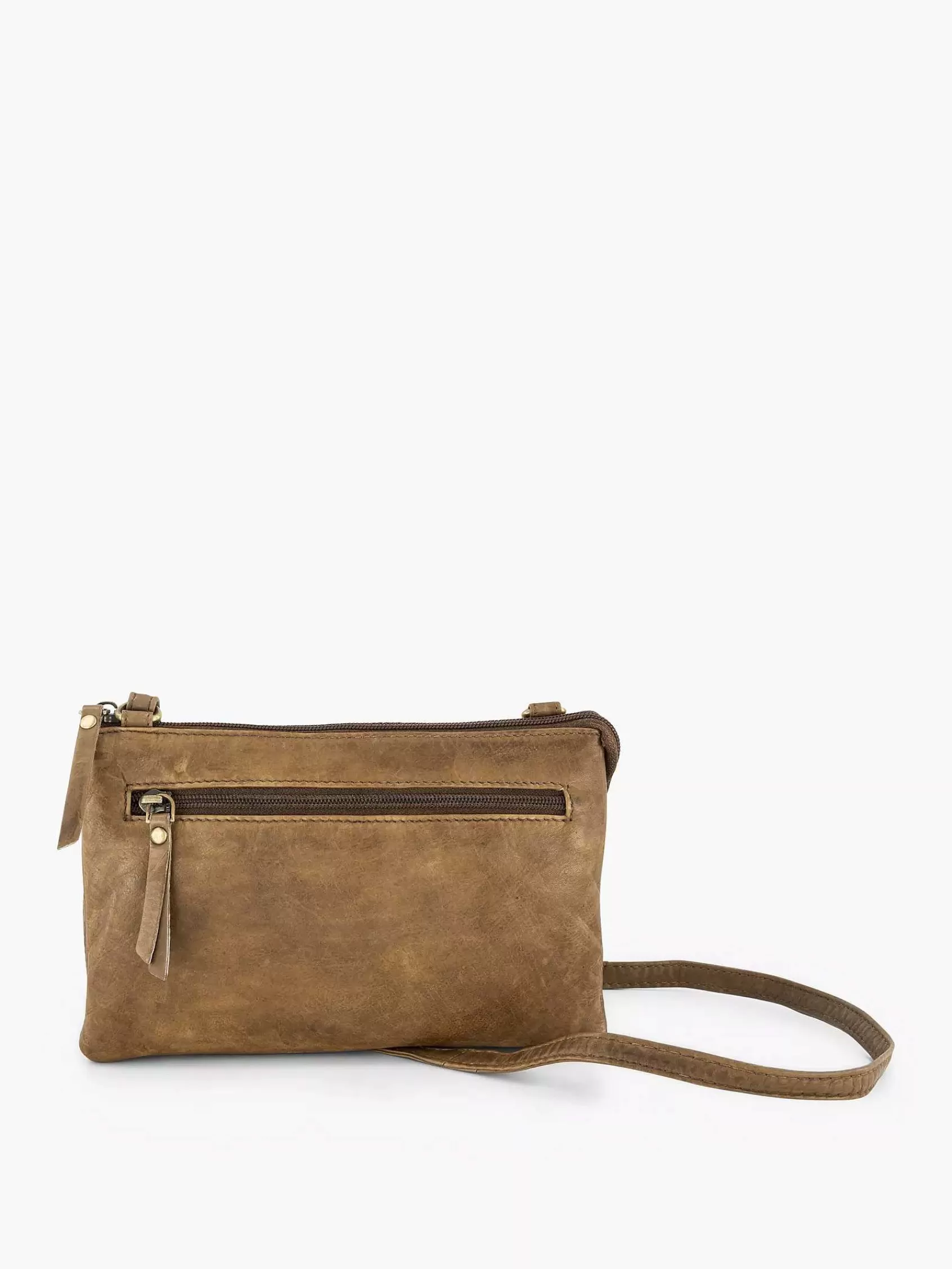 Dames 5th Avenue Online Exclusive Accessoires-Beige Leren Schoudertas