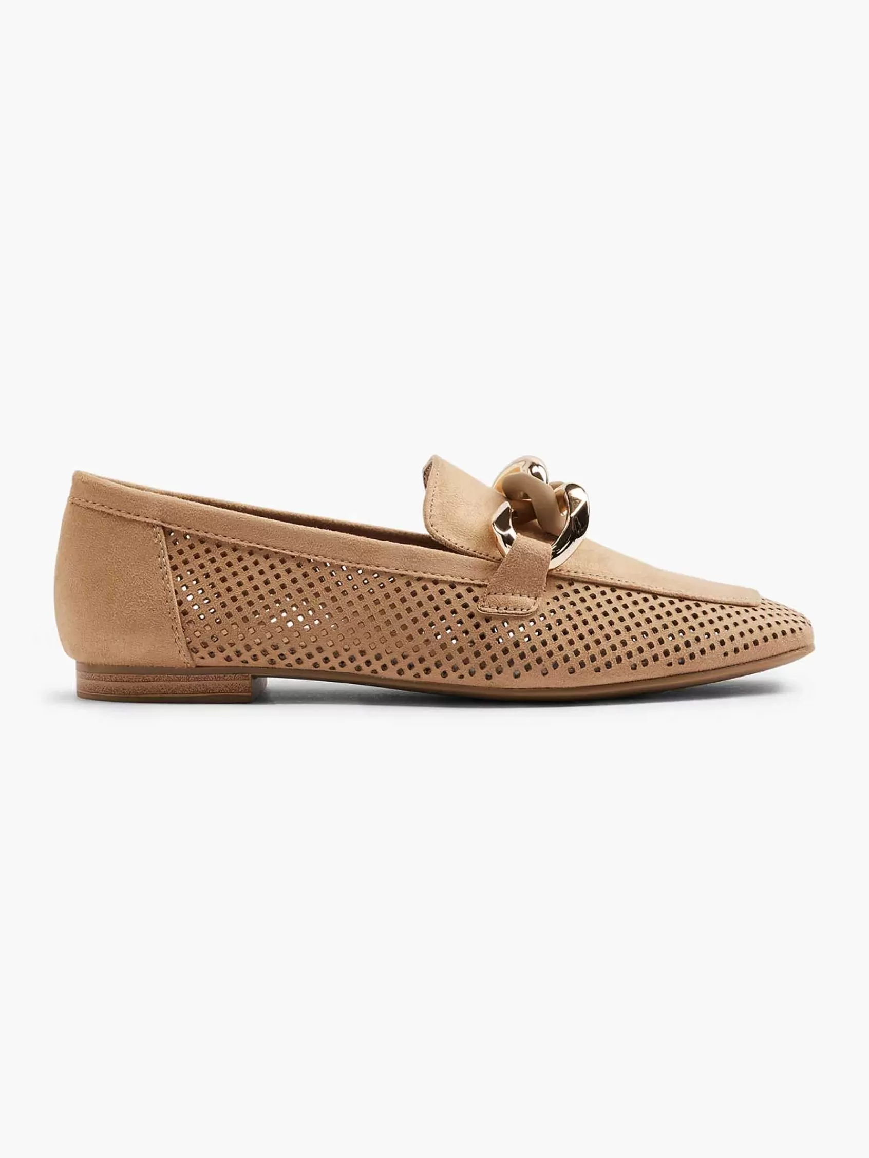 Dames Graceland Instappers-Beige Loafer Sierketting