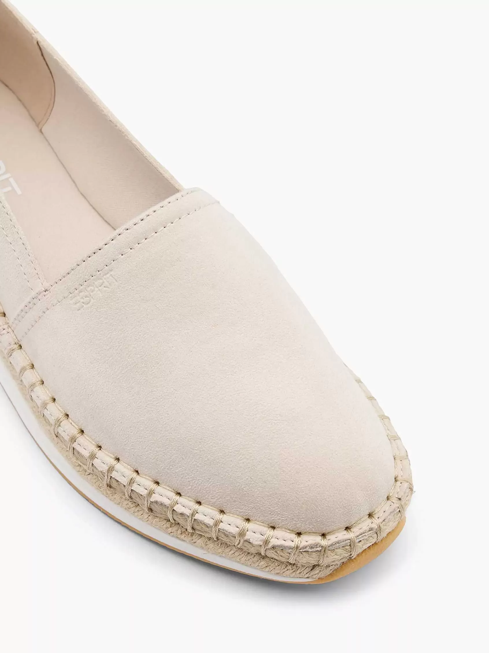 Dames Esprit Instappers-Beige Platform Espadrille