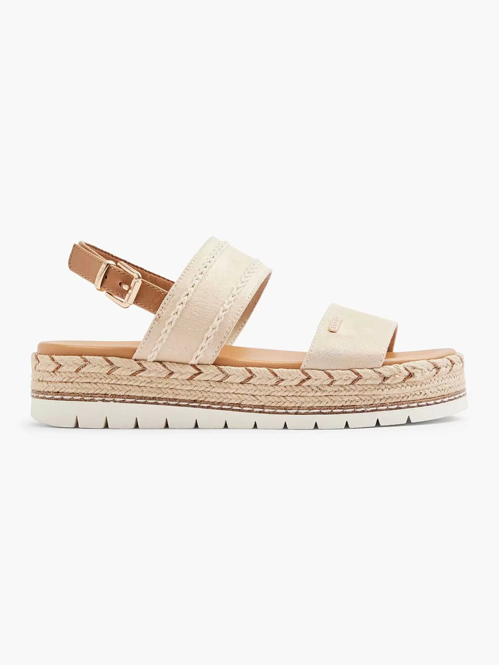 Dames Esprit Sandalen-Beige Platform Sandaal