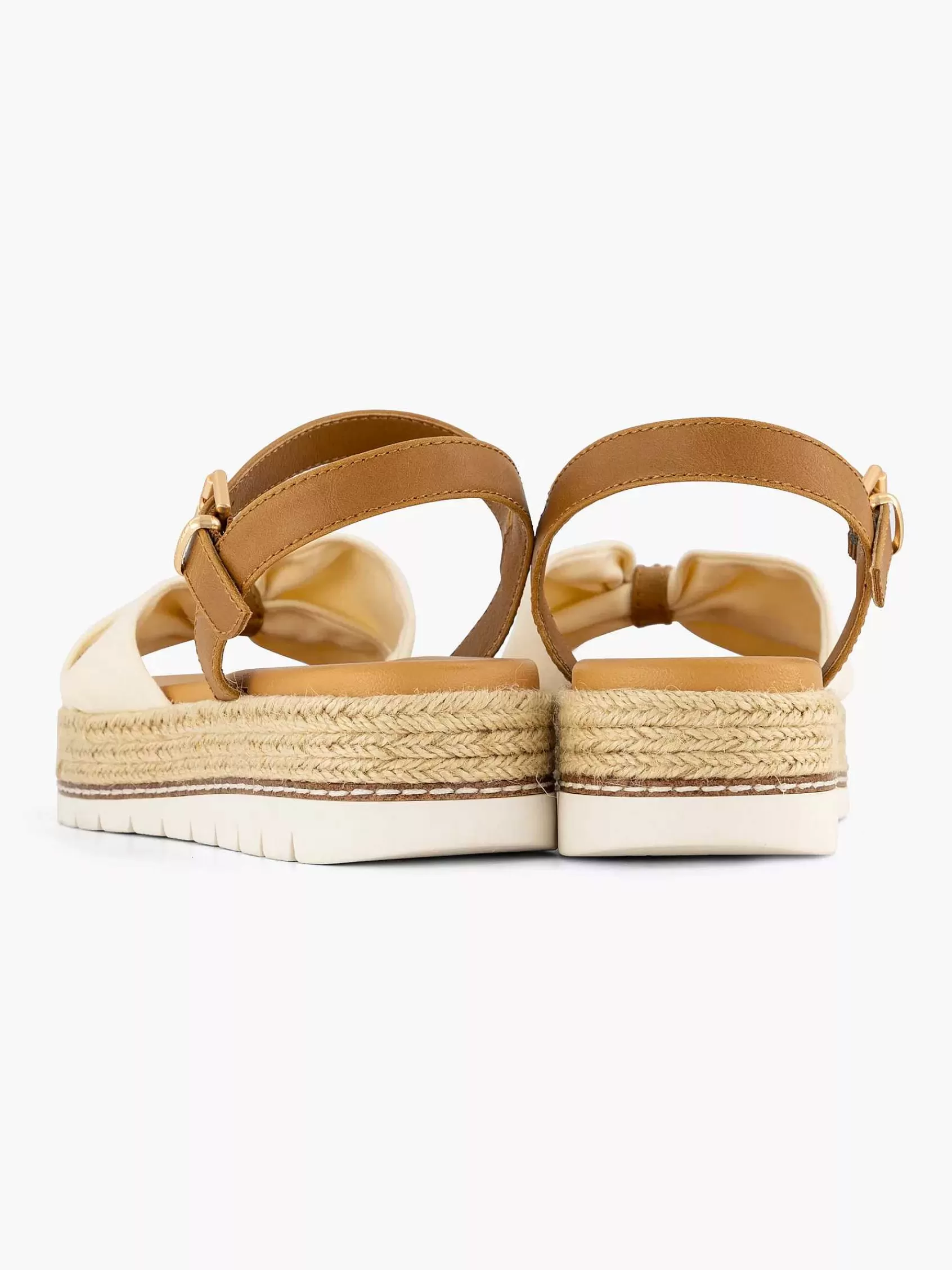 Dames Esprit Sandalen-Beige Platform Sandaal