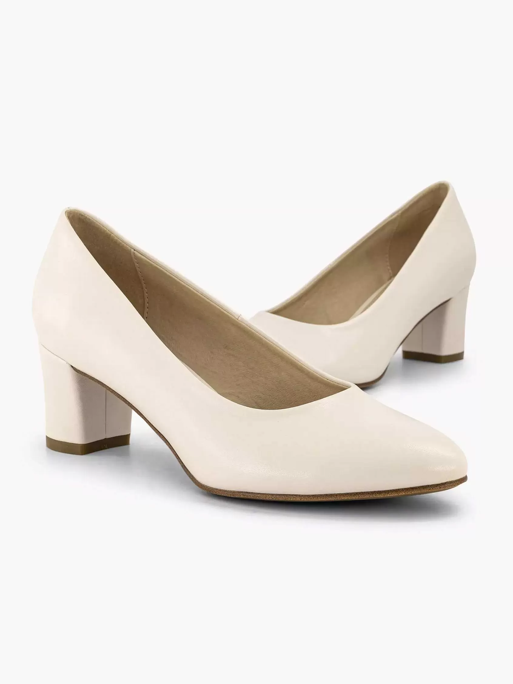 Dames Graceland Hoge Hakken-Beige Pump Blokhak