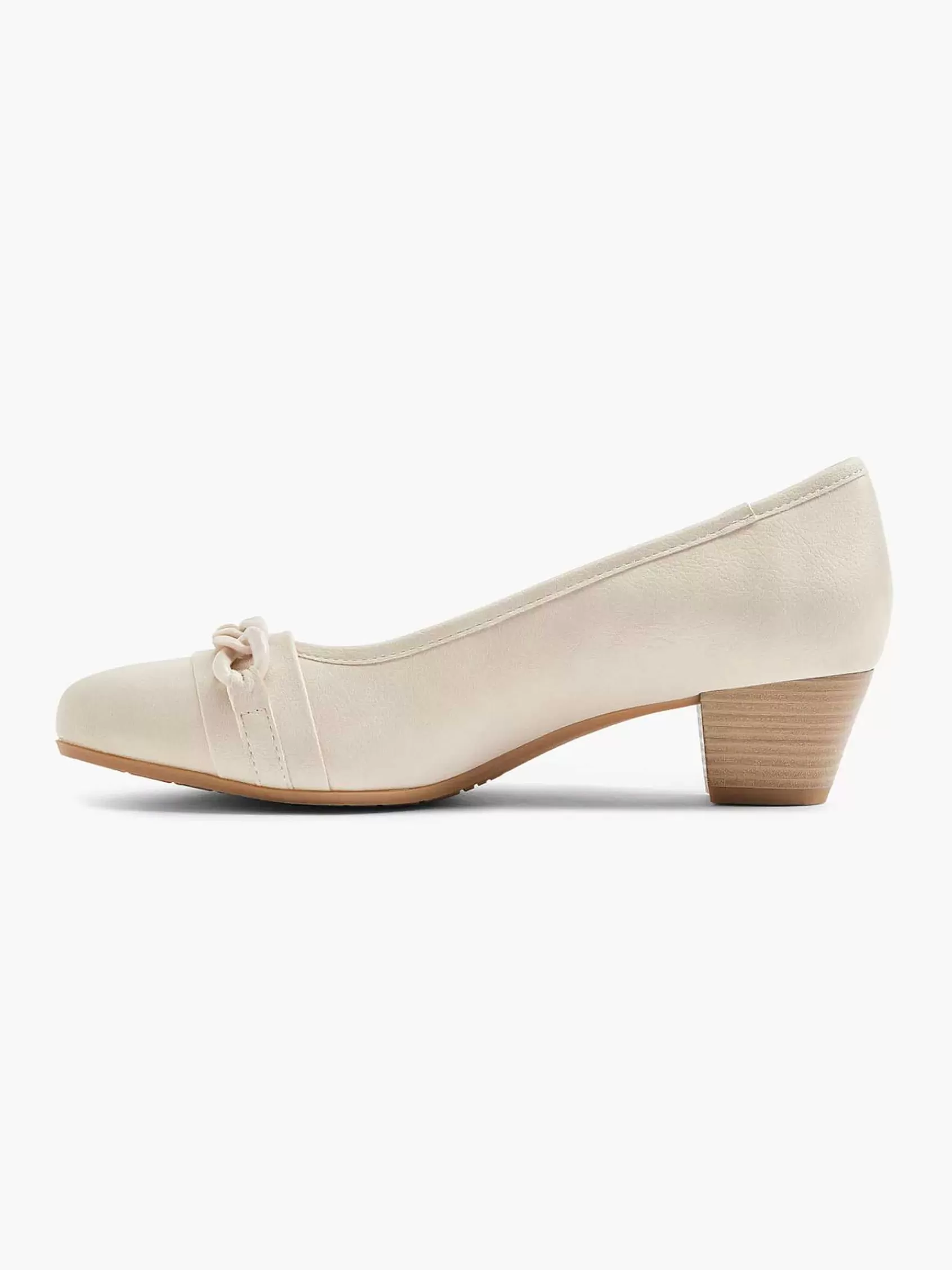 Dames Easy Street Comfort Schoenen-Beige Pump Sierketting