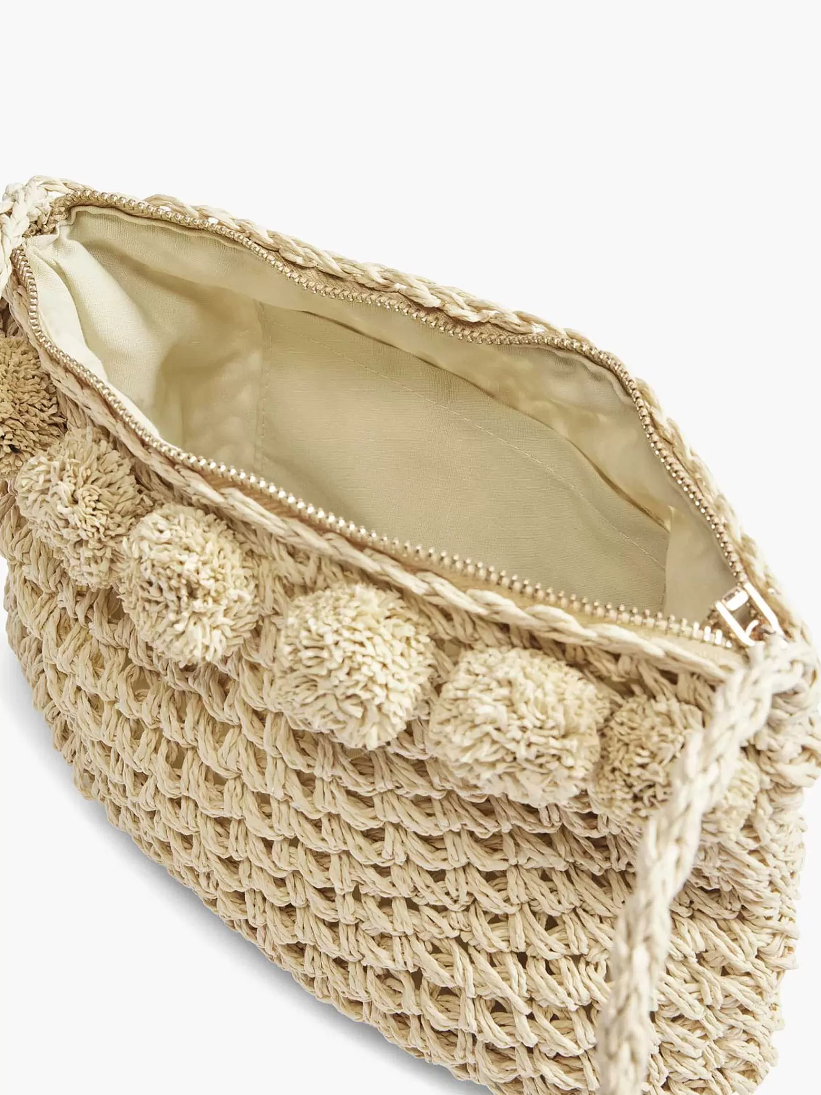 Dames Graceland Online Exclusive Accessoires-Beige Rieten Schoudertas