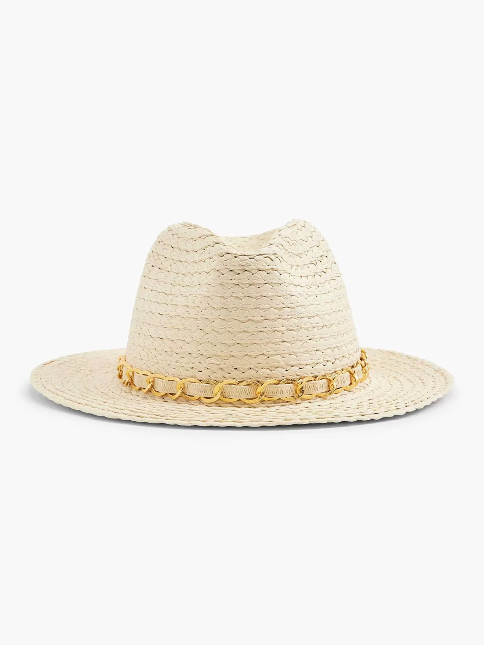 Dames Graceland Online Exclusive Accessoires-Beige Rieten Strandhoed