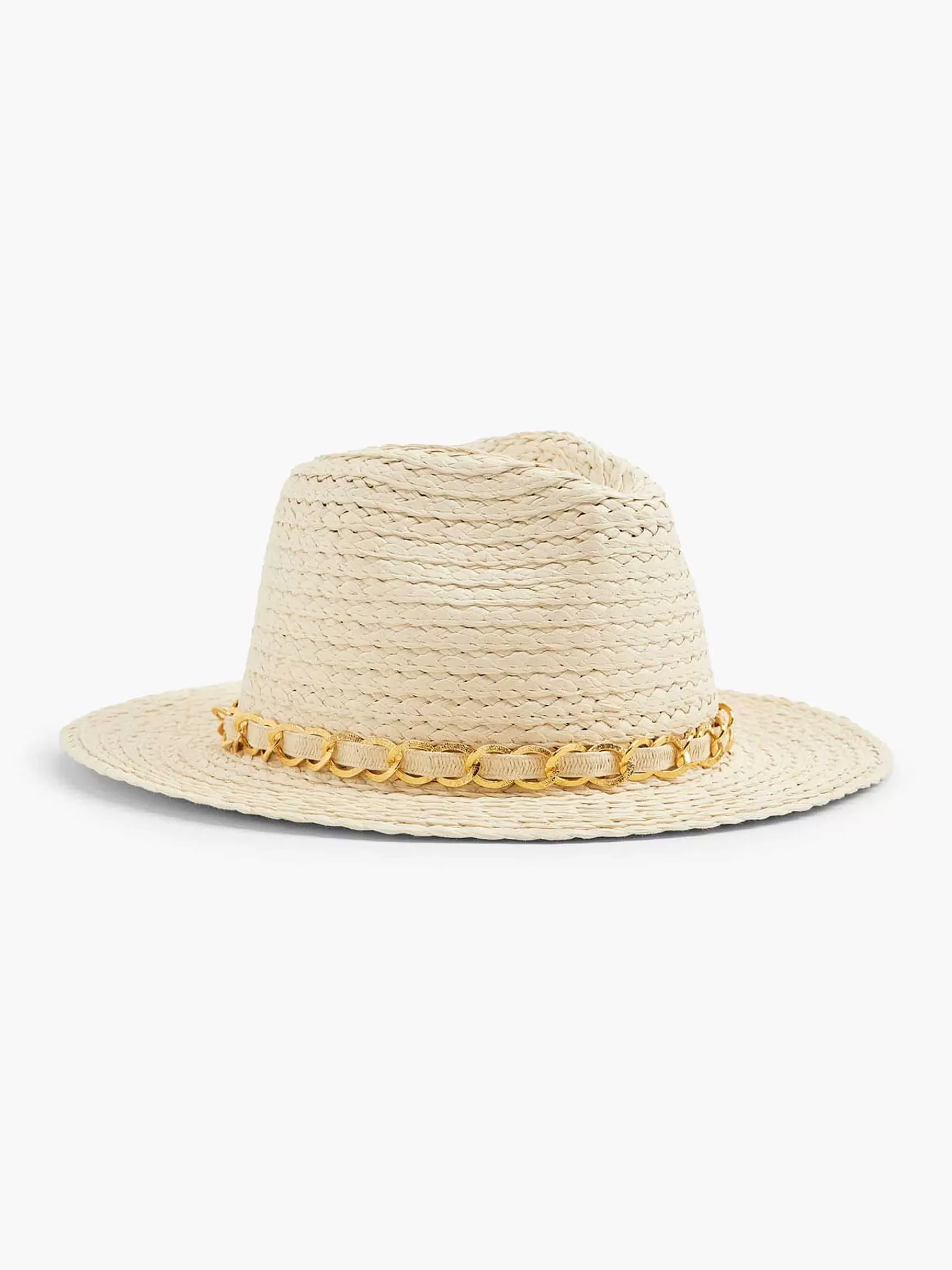 Dames Graceland Online Exclusive Accessoires-Beige Rieten Strandhoed