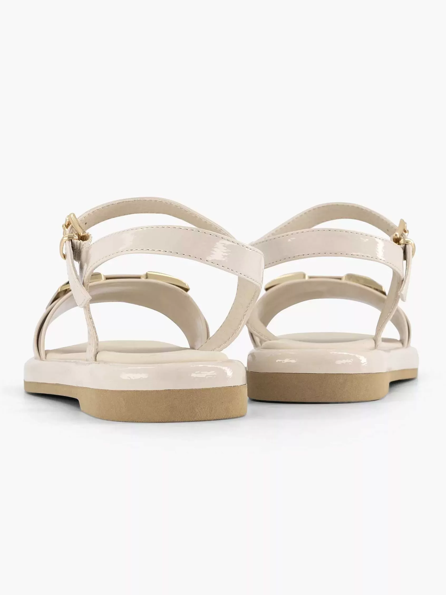 Dames Graceland Sandalen-Beige Sandaal Siergesp