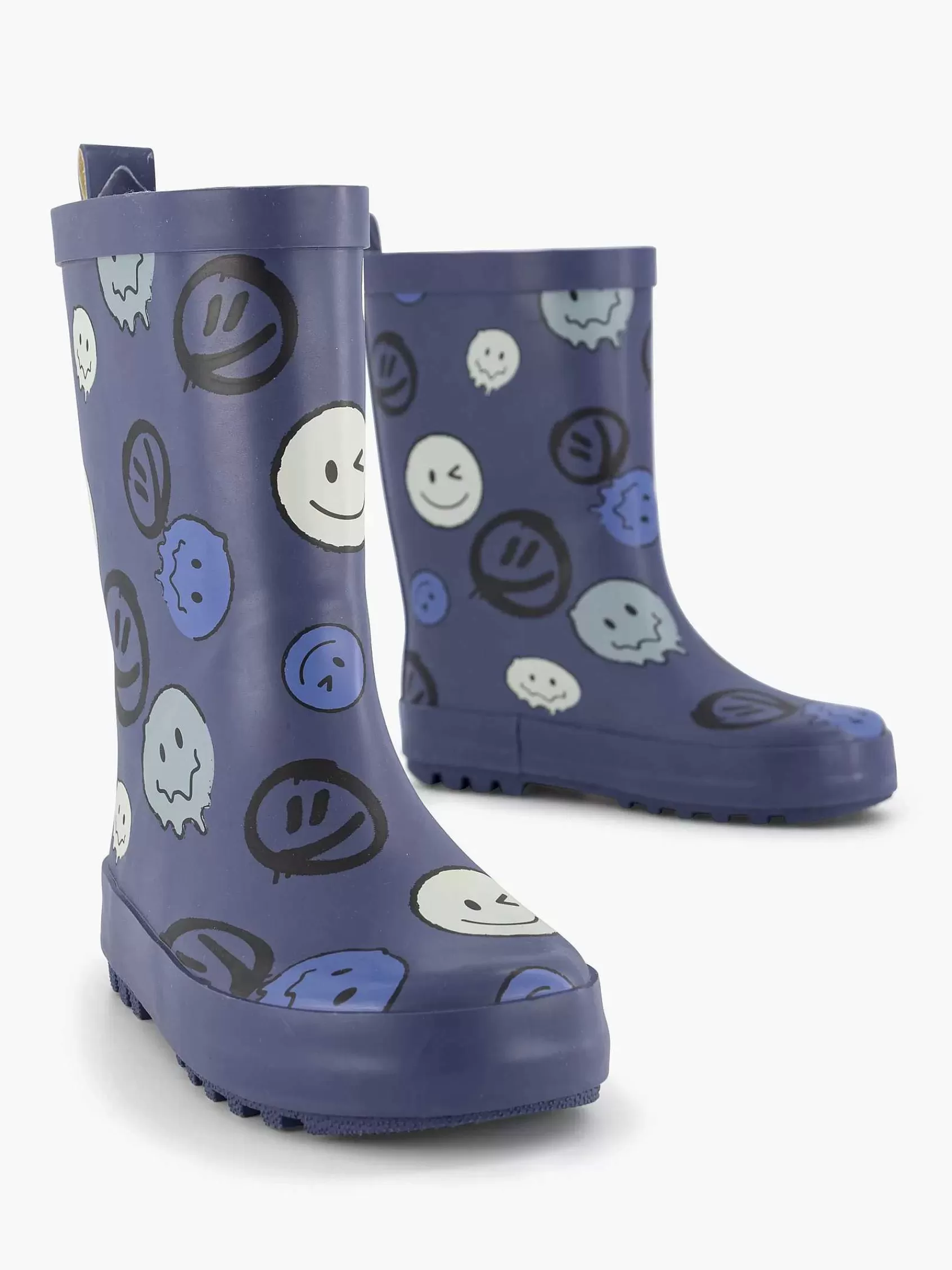 Kinderen Landrover Jongensschoenen-Blauwe Regenlaars Smiley