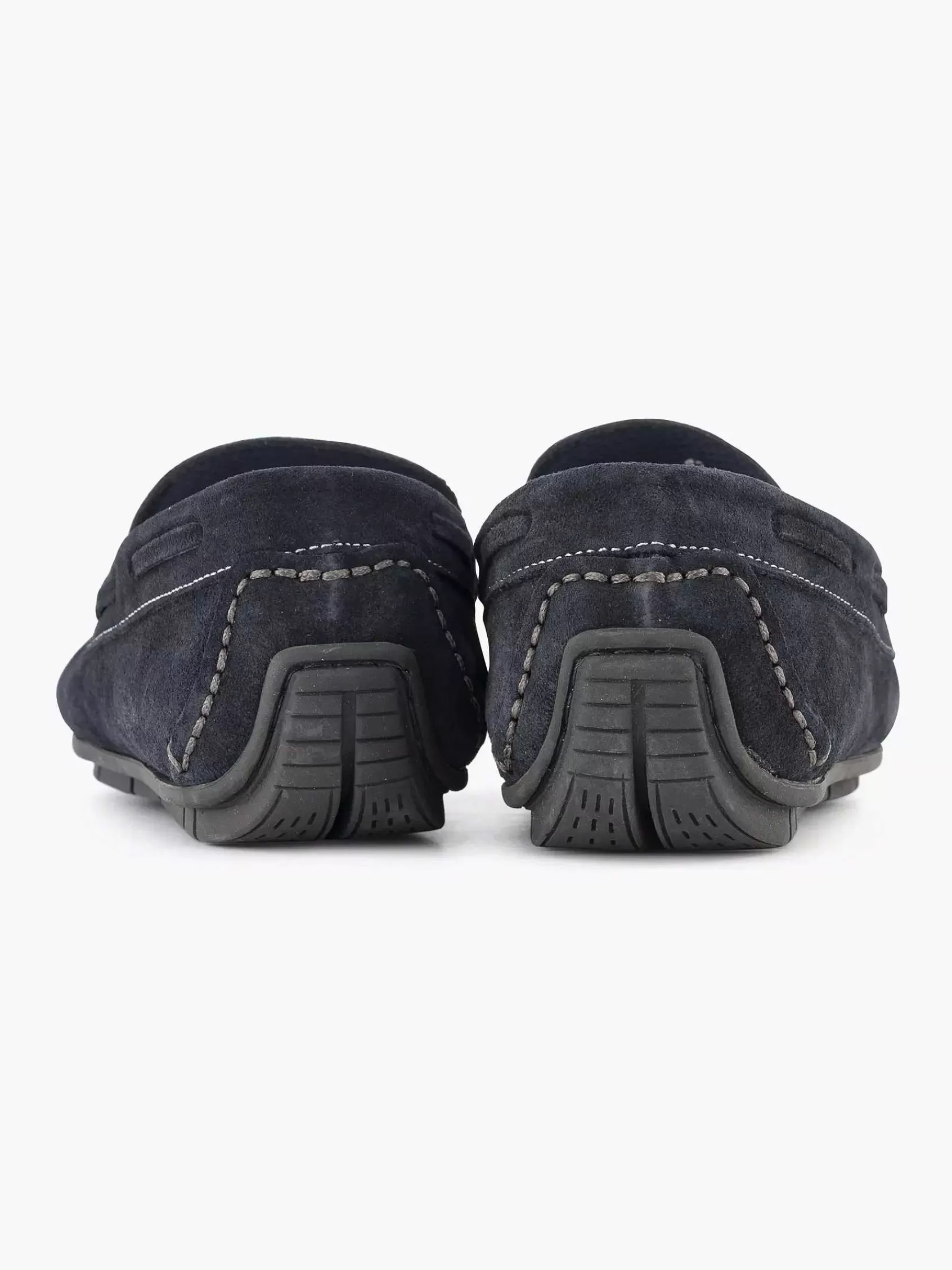 Heren Easy Street Instappers-Blauwe Suede Comfort Instapper