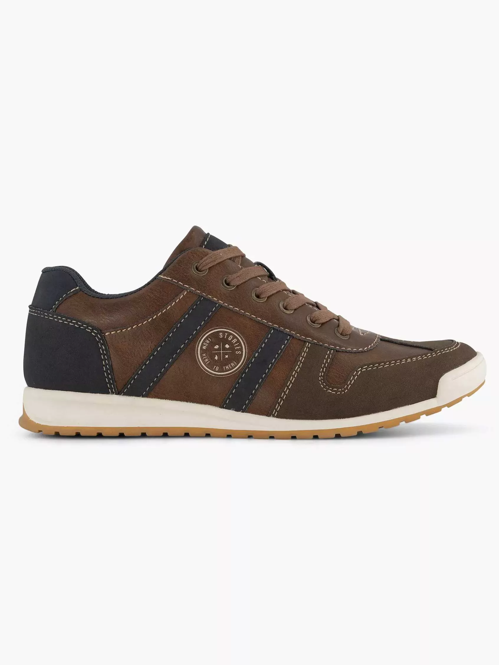 Heren Easy Street Sneakers-Bruine Comfort Sneaker