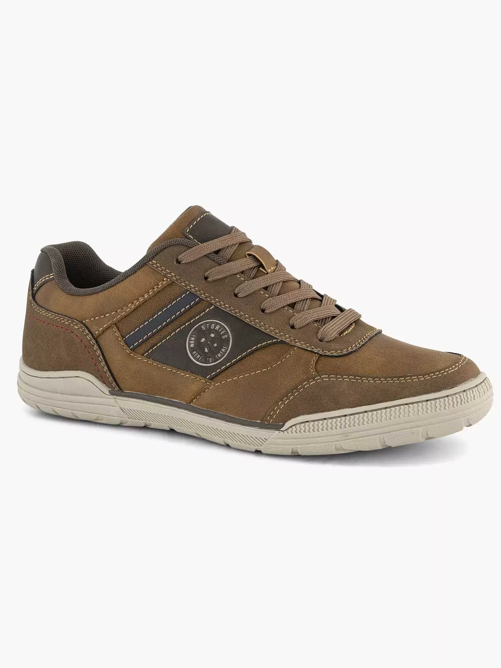 Heren Easy Street Sneakers-Bruine Comfort Sneaker