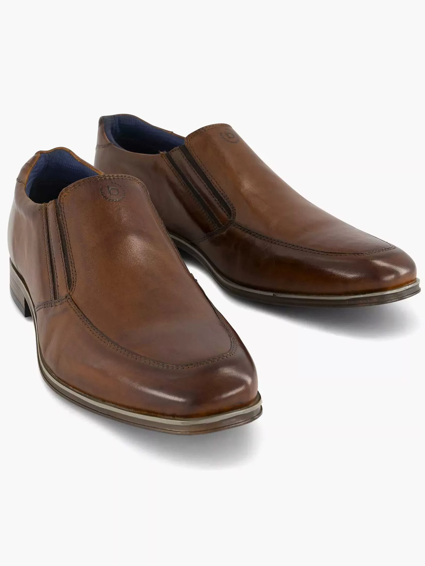 Heren Bugatti Geklede Schoenen-Cognac Leagro Slipper