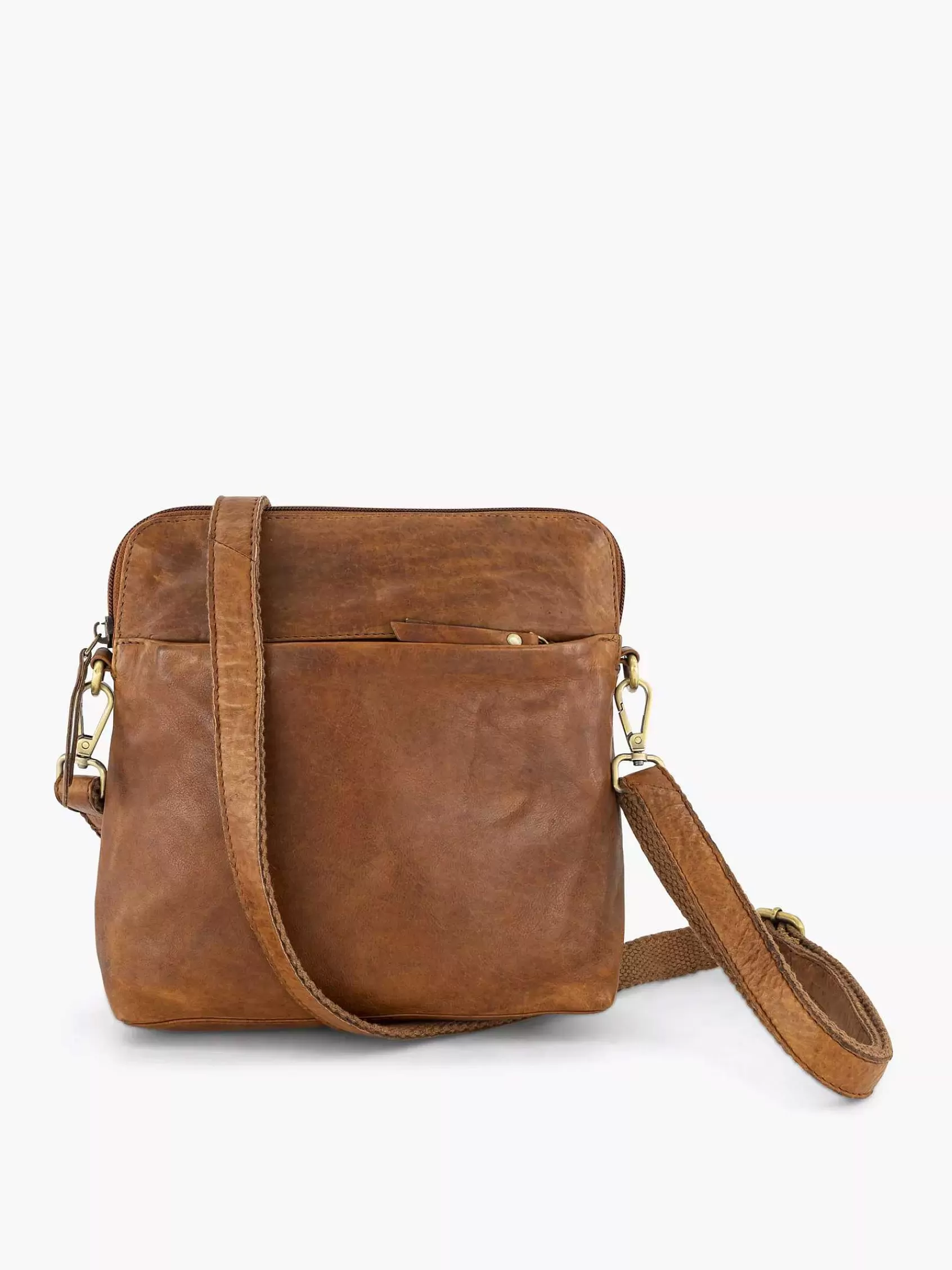 Dames 5th Avenue Online Exclusive Accessoires-Cognac Leren Schoudertas