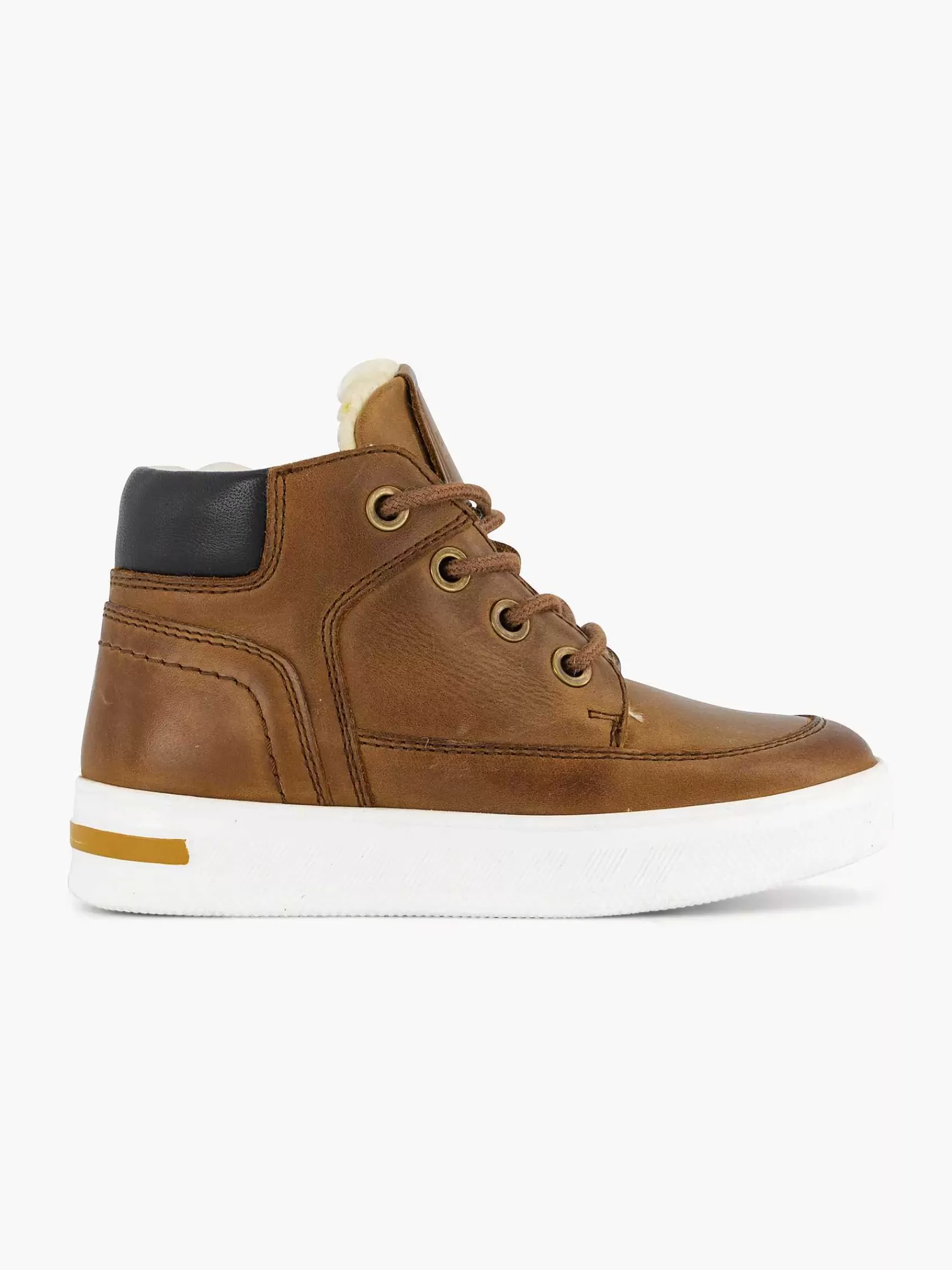 Kinderen Vty Babyschoenen-Cognac Leren Sneaker