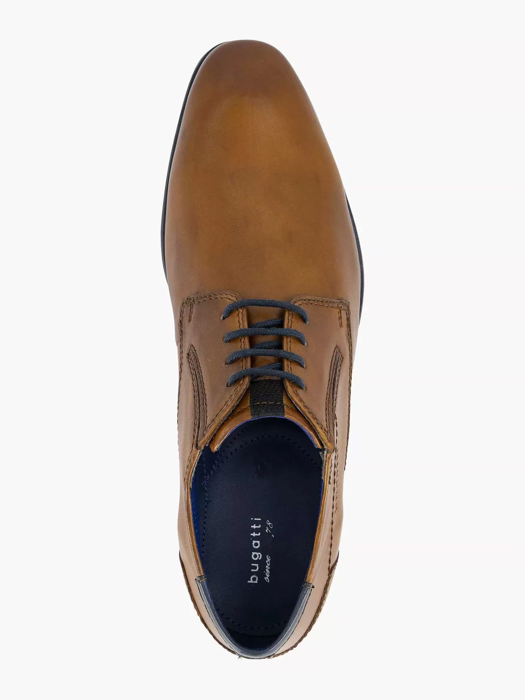 Heren Bugatti Geklede Schoenen-Cognac Leren Vetershcoen