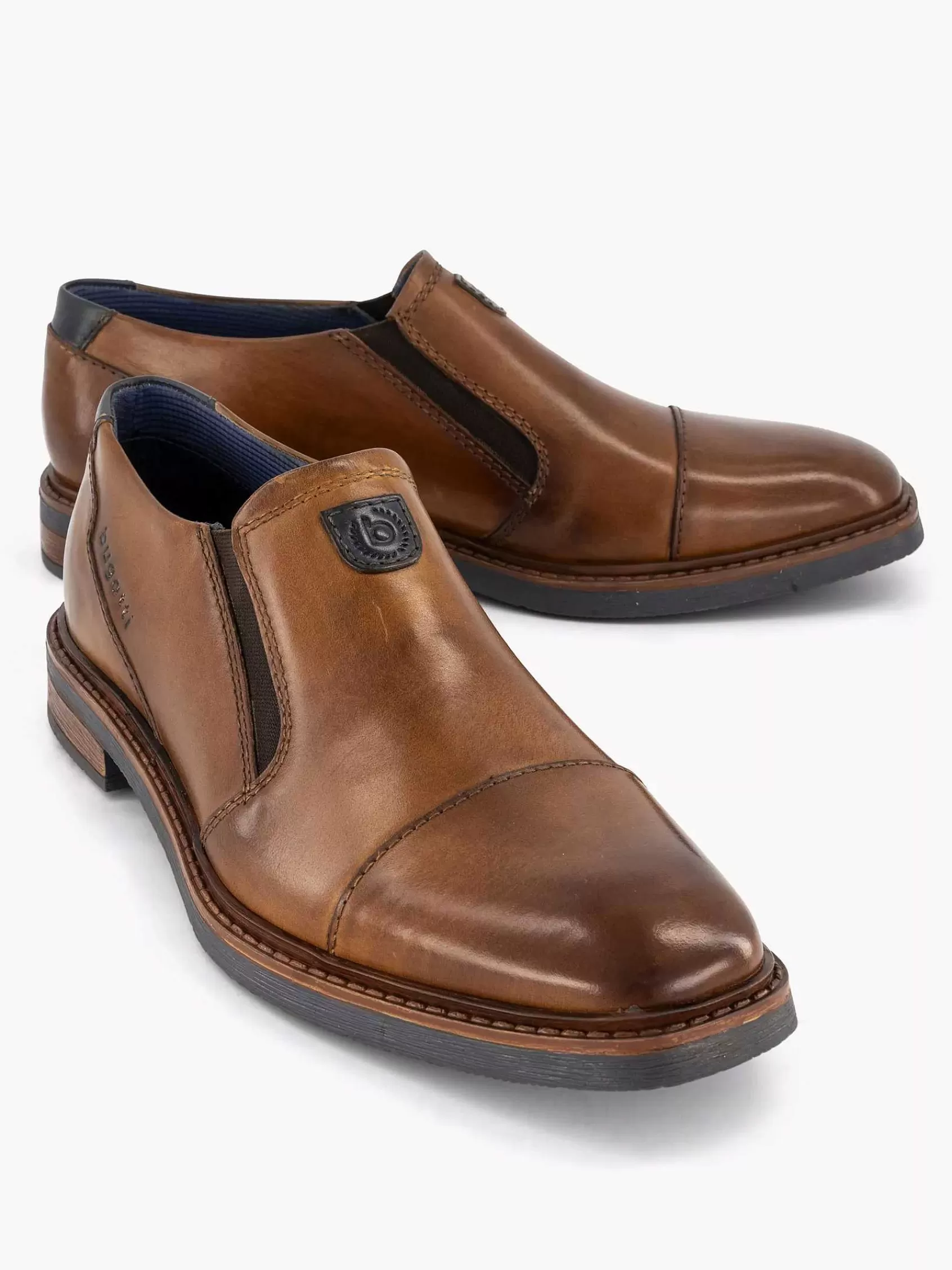 Heren Bugatti Geklede Schoenen-Cognac Maiko Extra Wide