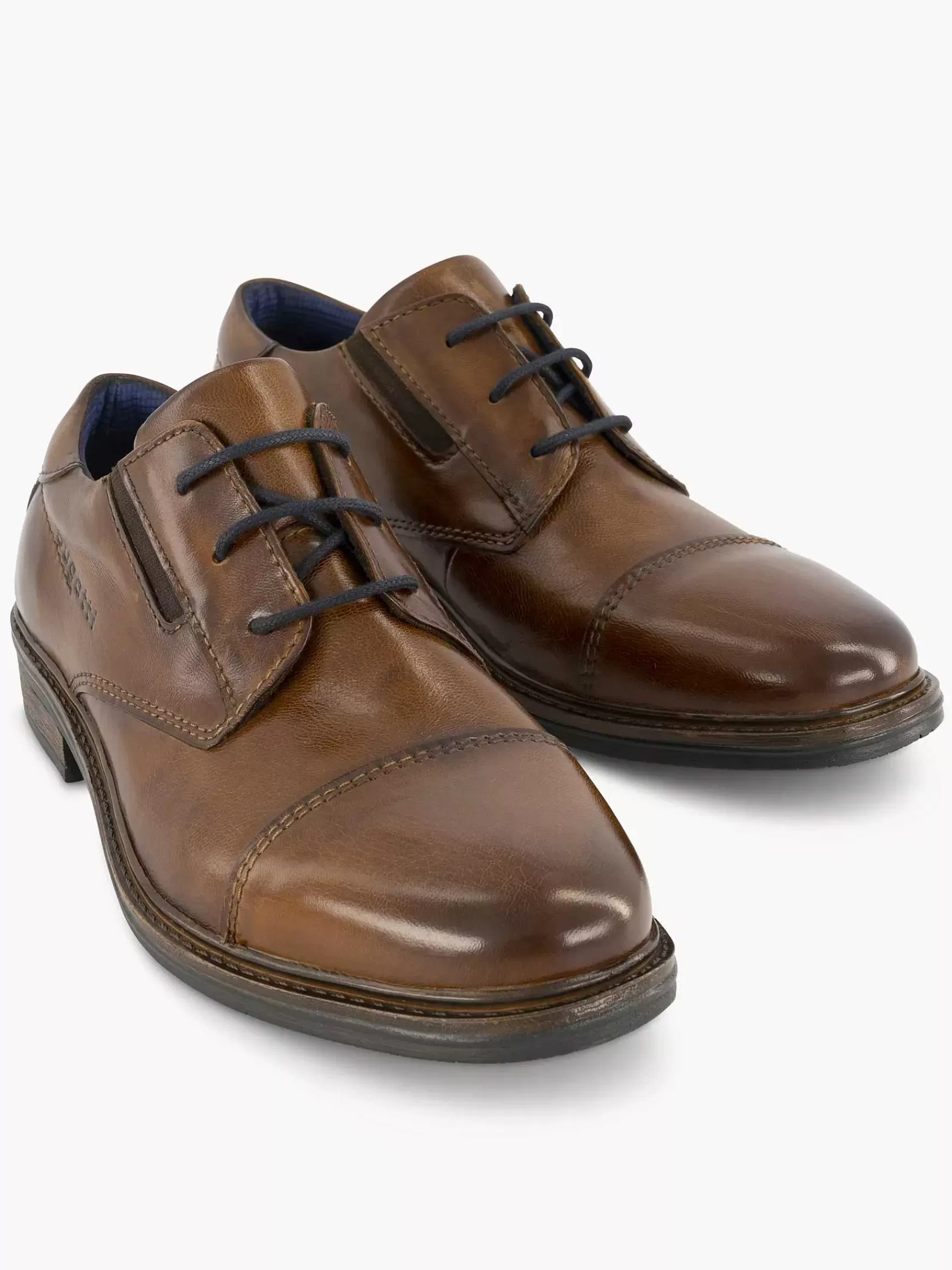 Heren Bugatti Geklede Schoenen-Cognac Ruggiero Comfort Eco