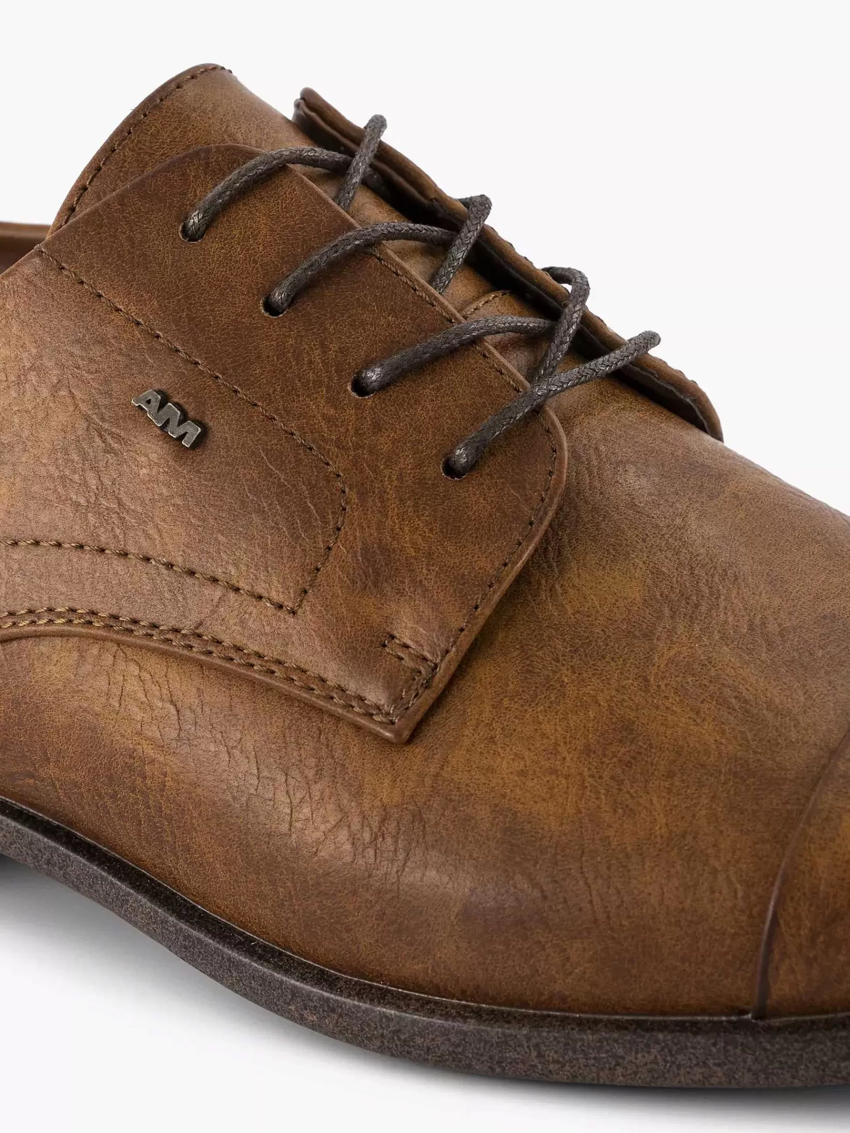 Heren AM SHOE Geklede Schoenen-Cognac Veterschoen