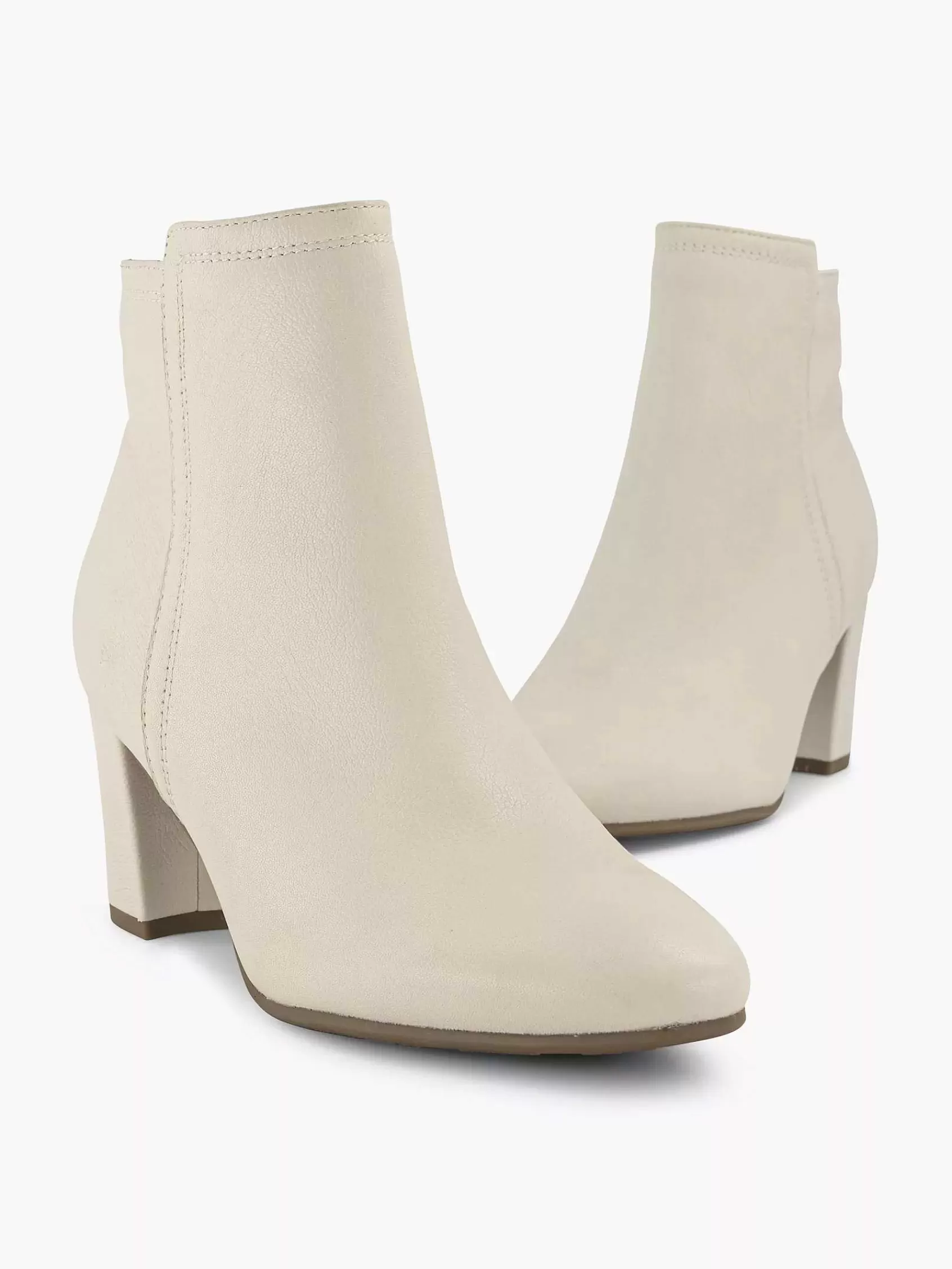 Dames 5th Avenue Enkellaarzen & Boots-Creme Leren Enkellaars