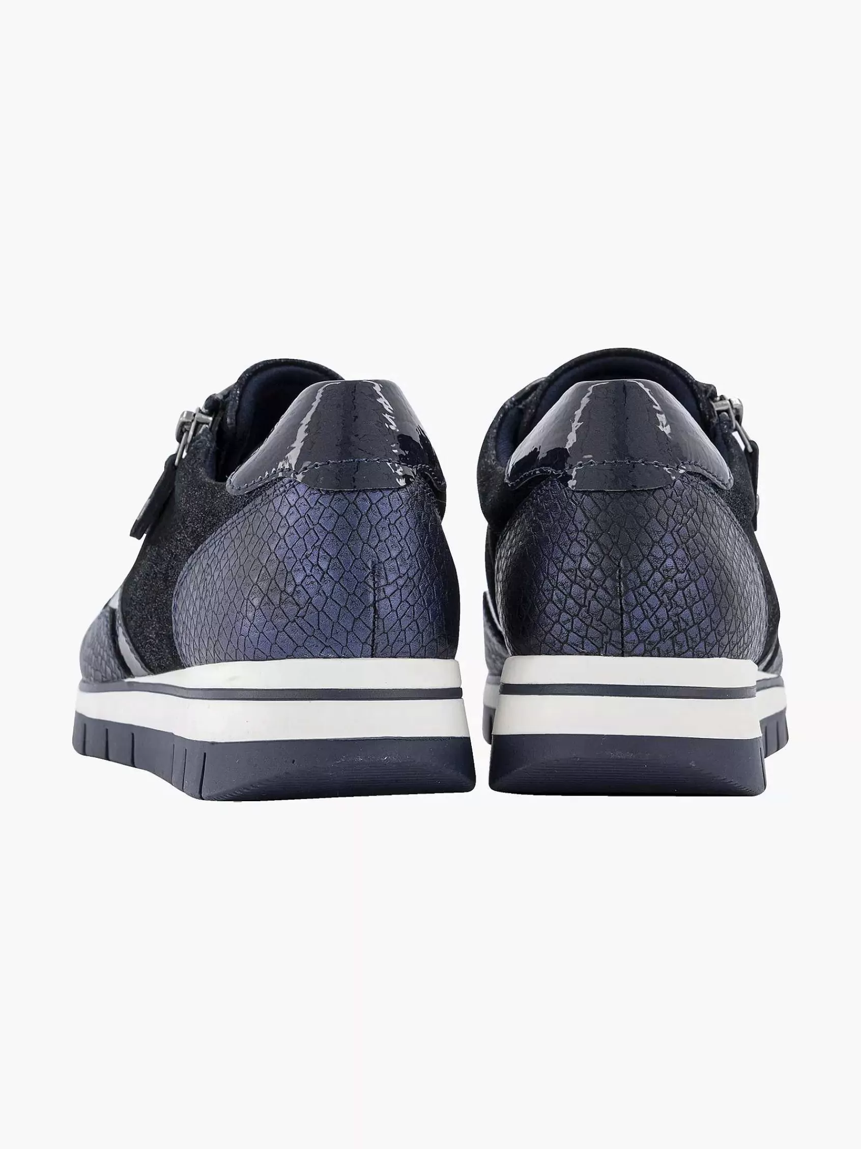 Dames Medicus Comfort Schoenen-Donkerblauwe Comfort Sneaker Croco