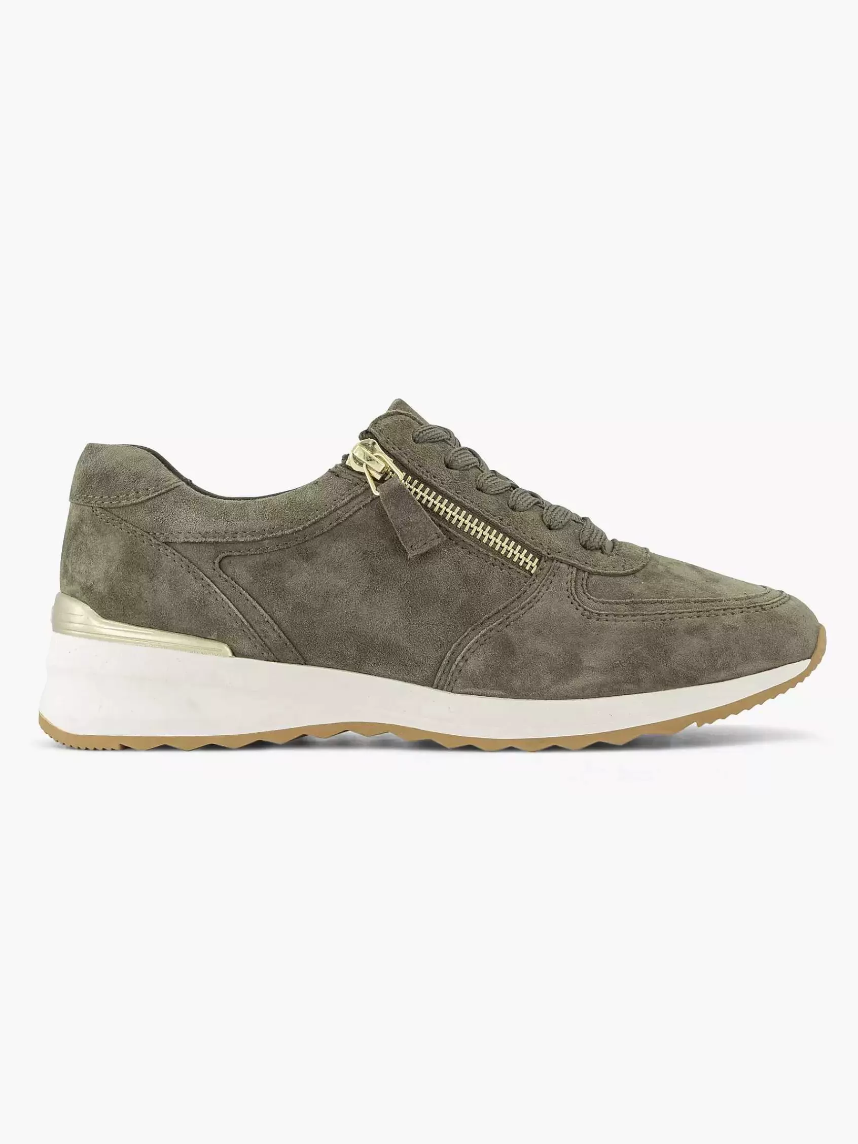 Dames Medicus Comfort Schoenen-Donkergroene Leren Comfort Sneaker