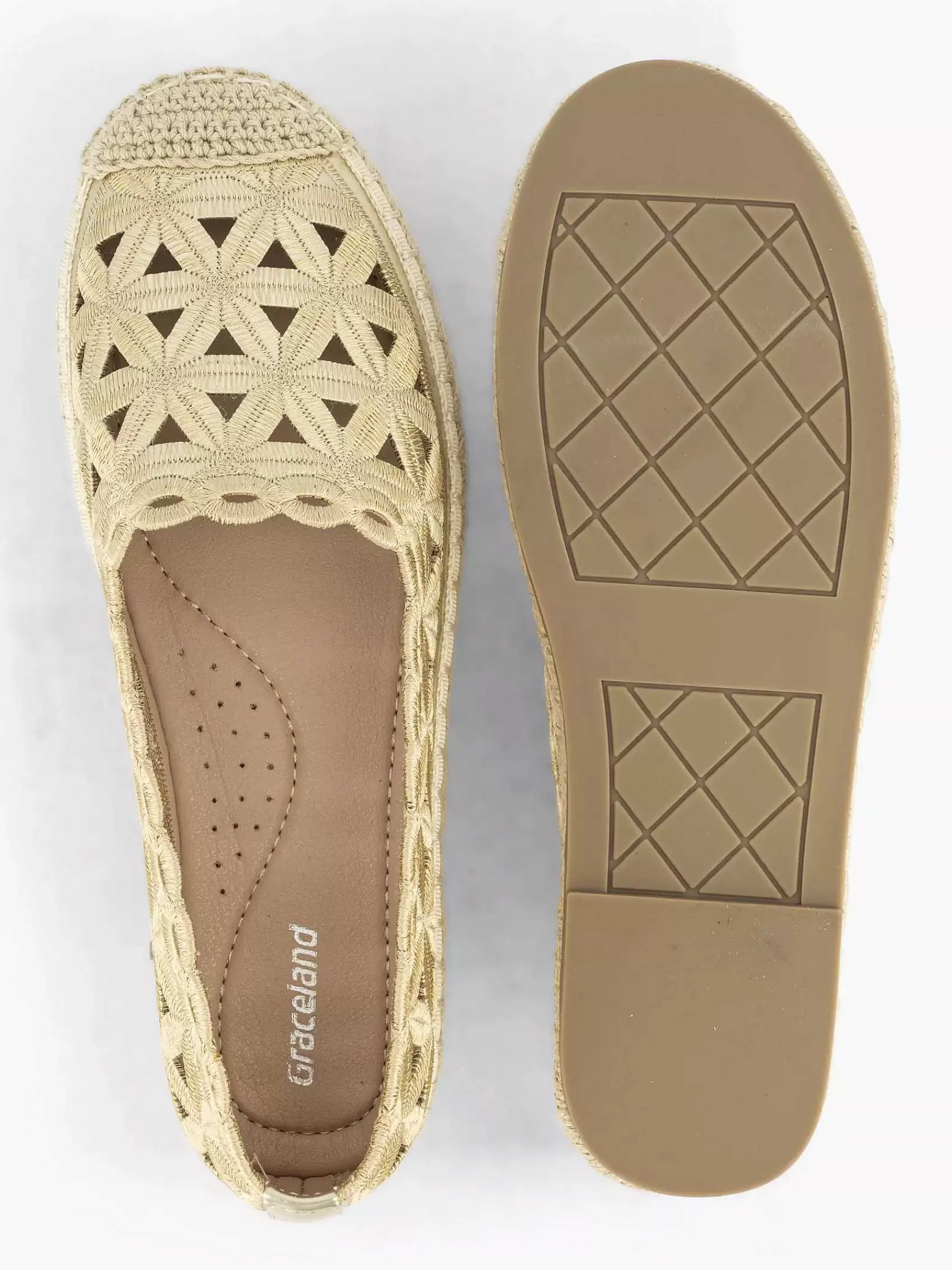 Dames Graceland Instappers-Gouden Espadrille