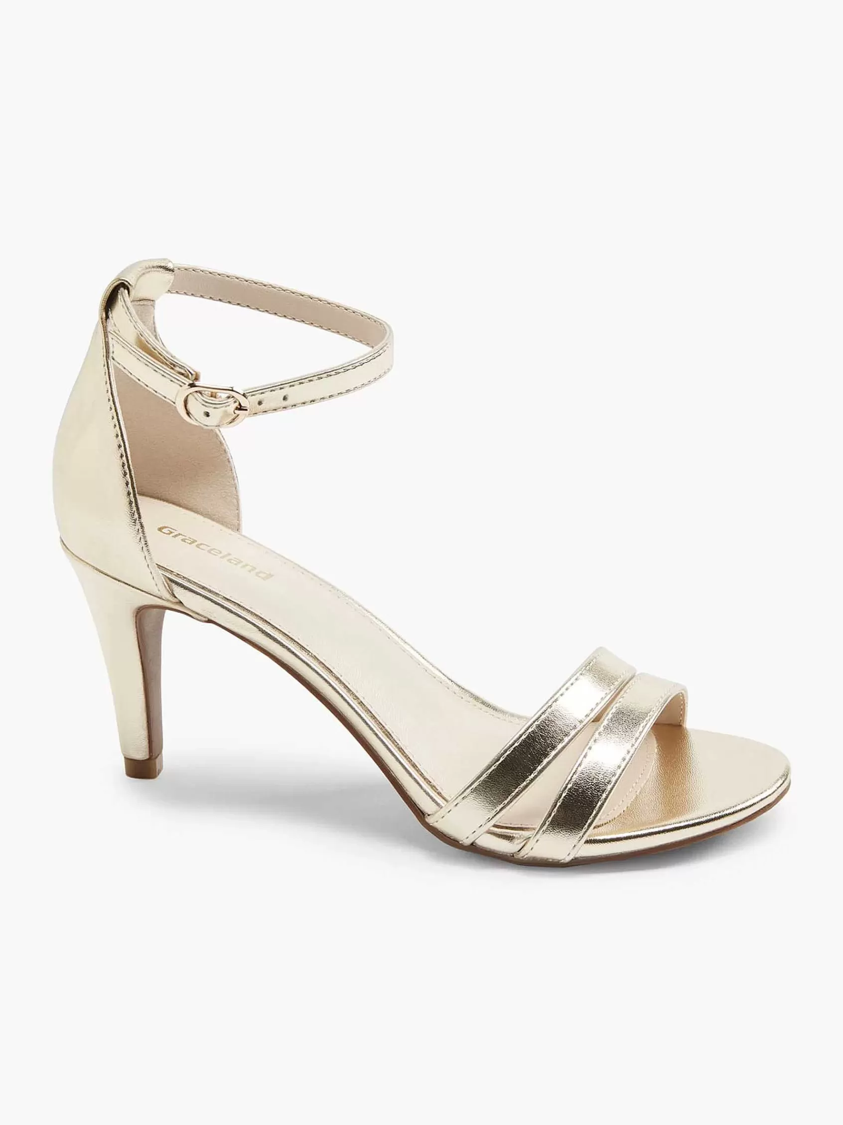 Dames Graceland Hoge Hakken-Gouden Sandalette Metallic