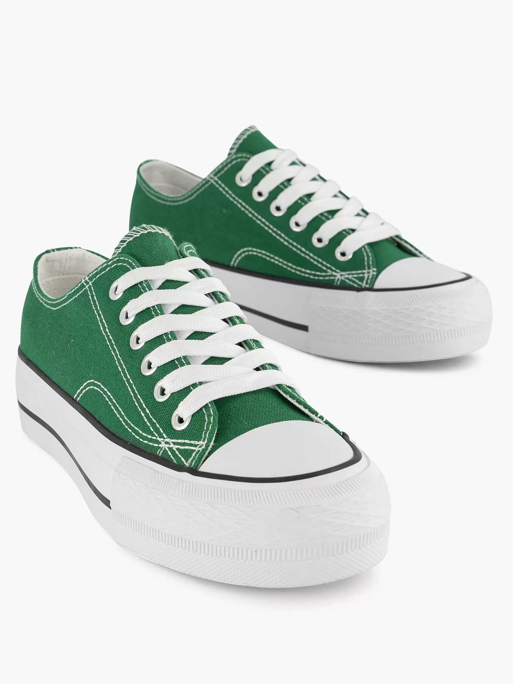 Dames Graceland Sneakers-Groene Canvas Sneaker