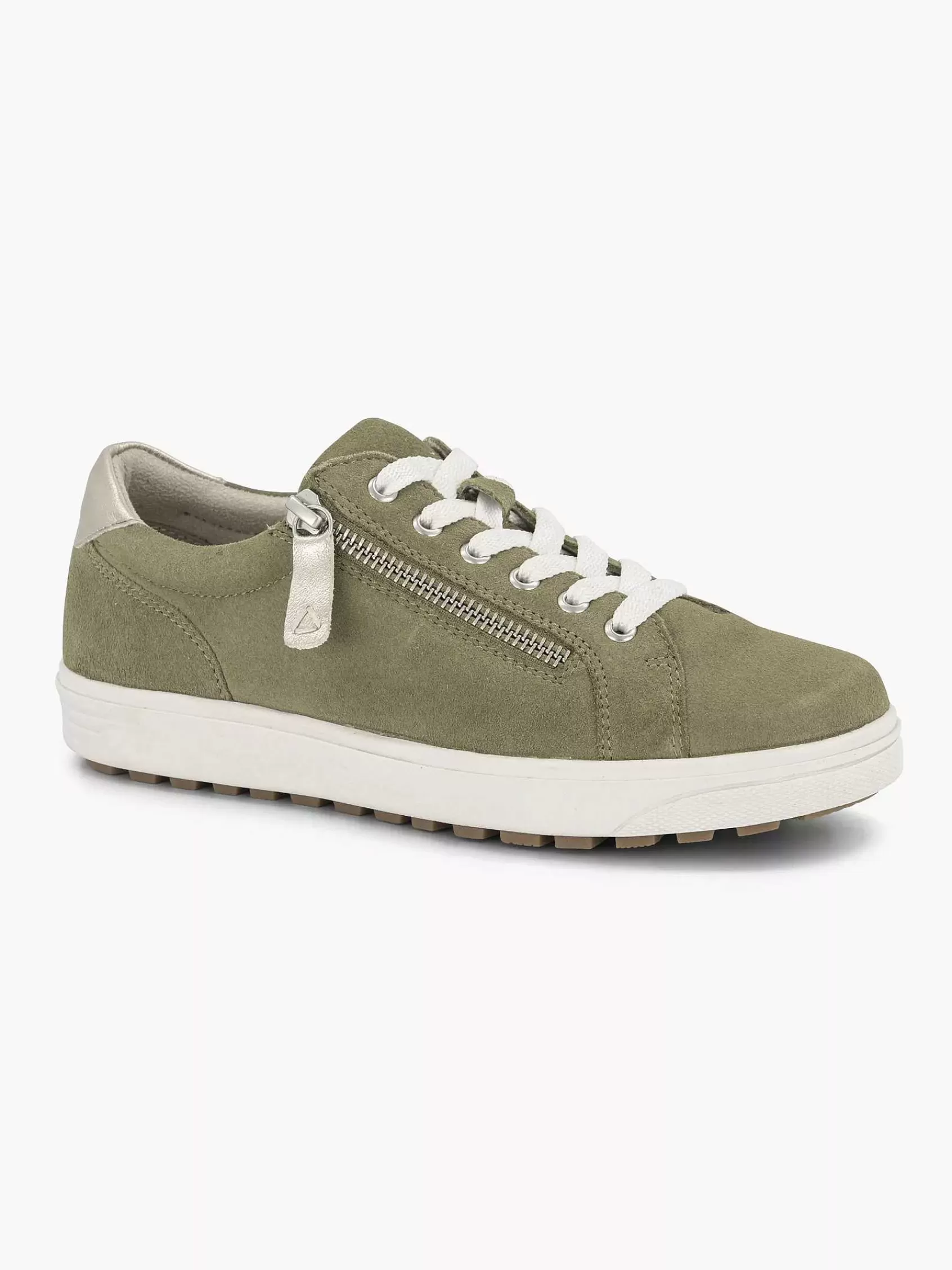 Dames Medicus Comfort Schoenen-Groene Leren Comfort Sneaker