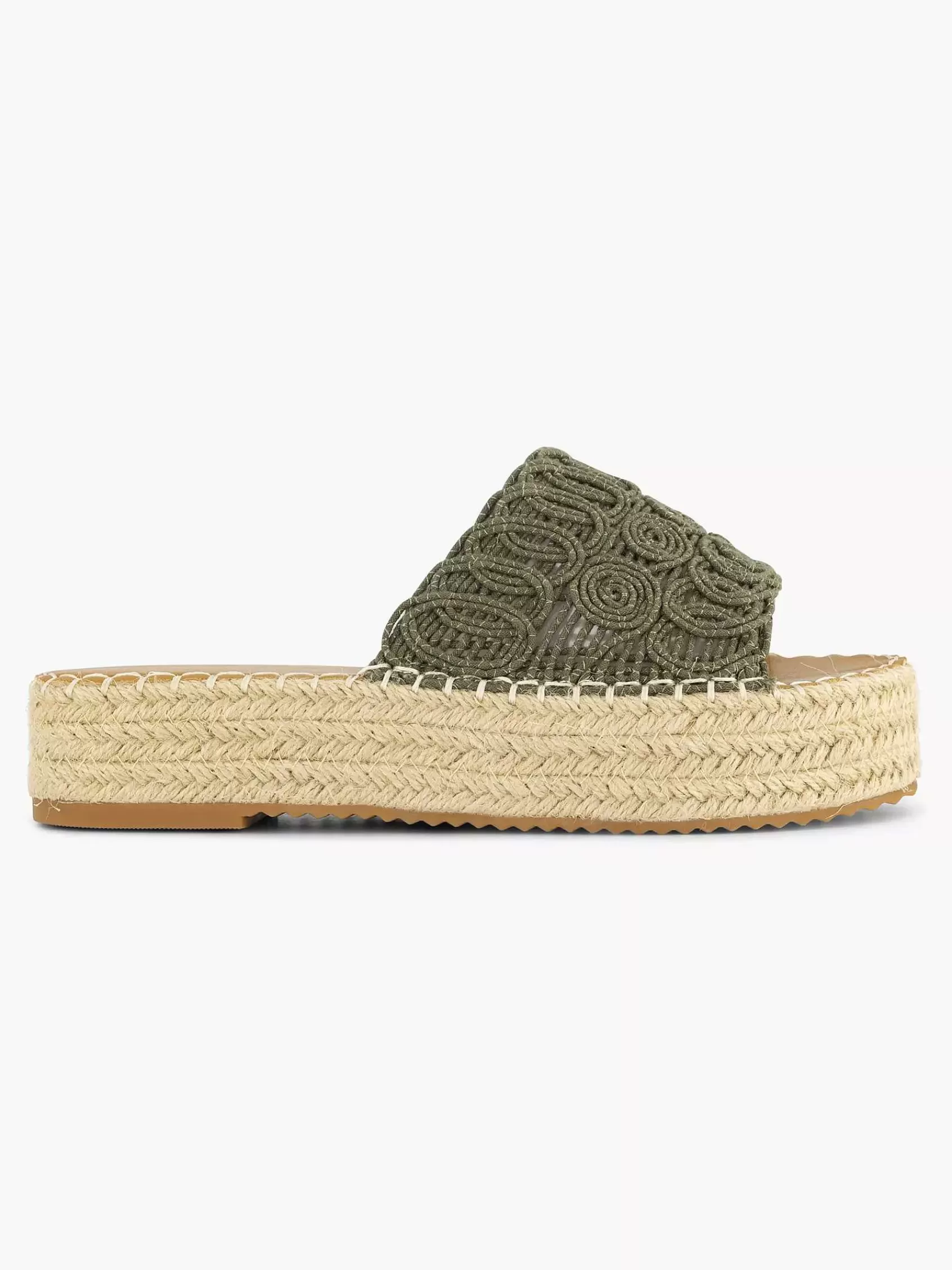 Dames Graceland Slippers-Khaki Platform Slipper