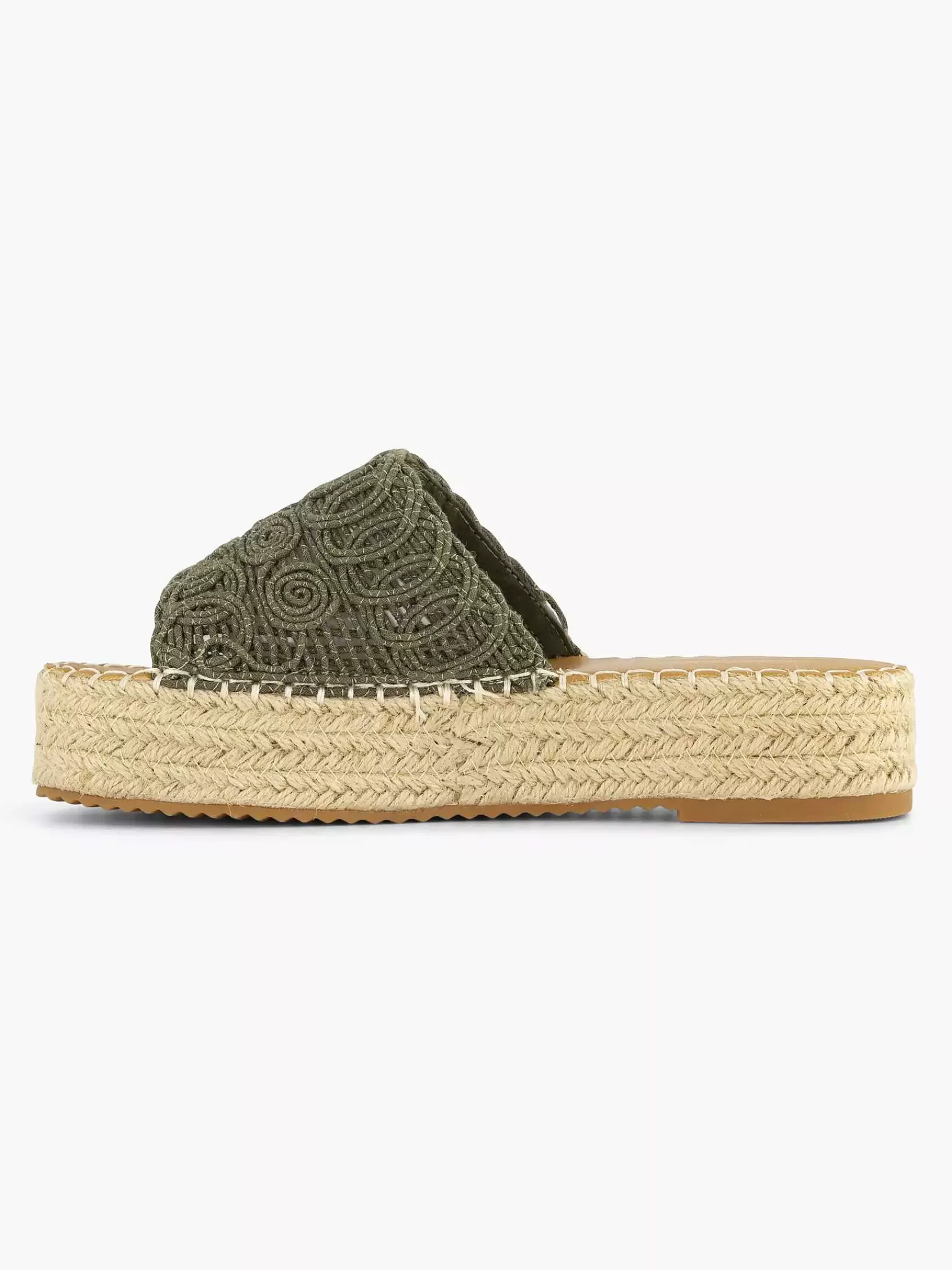 Dames Graceland Slippers-Khaki Platform Slipper