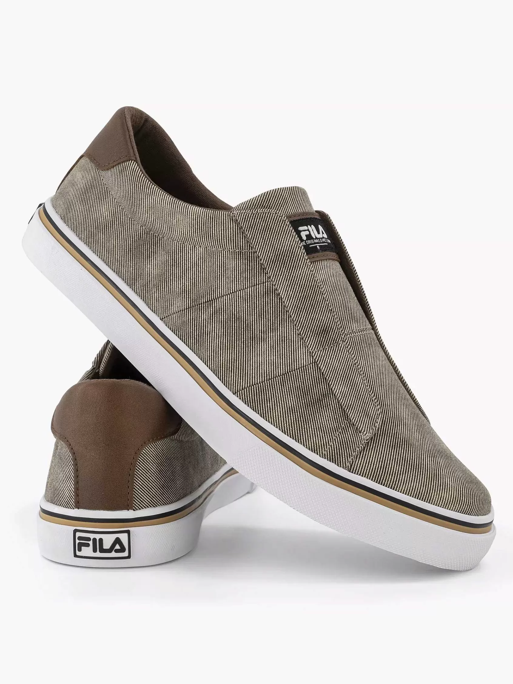 Heren FILA Instappers-Licht Beige Canvas Instapper