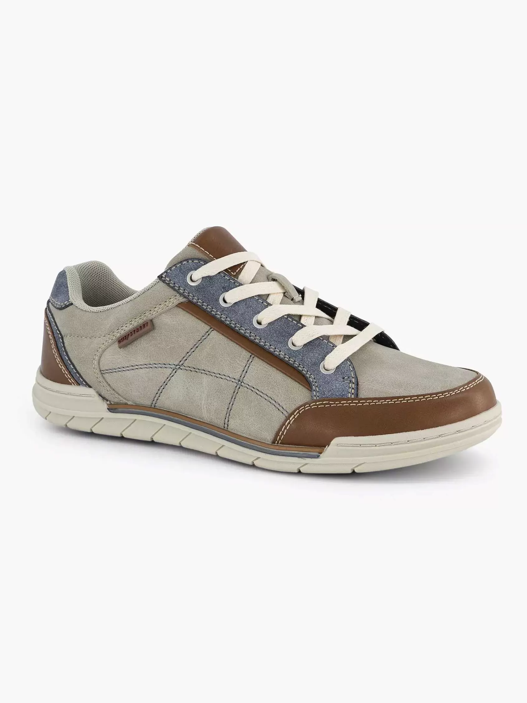 Heren Easy Street Sneakers-Lichtgrijze Comfort Sneaker