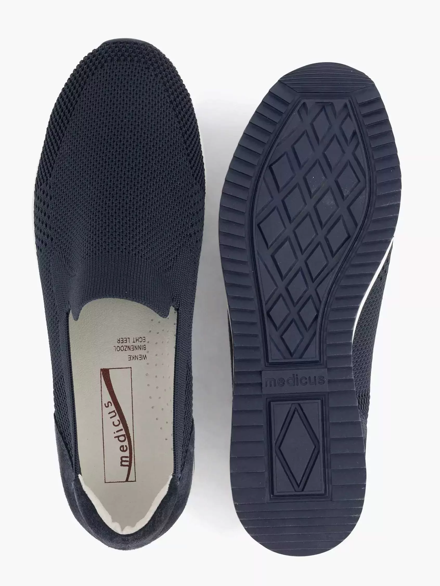 Dames Medicus Comfort Schoenen-Marineblauwe Comfort Instapper